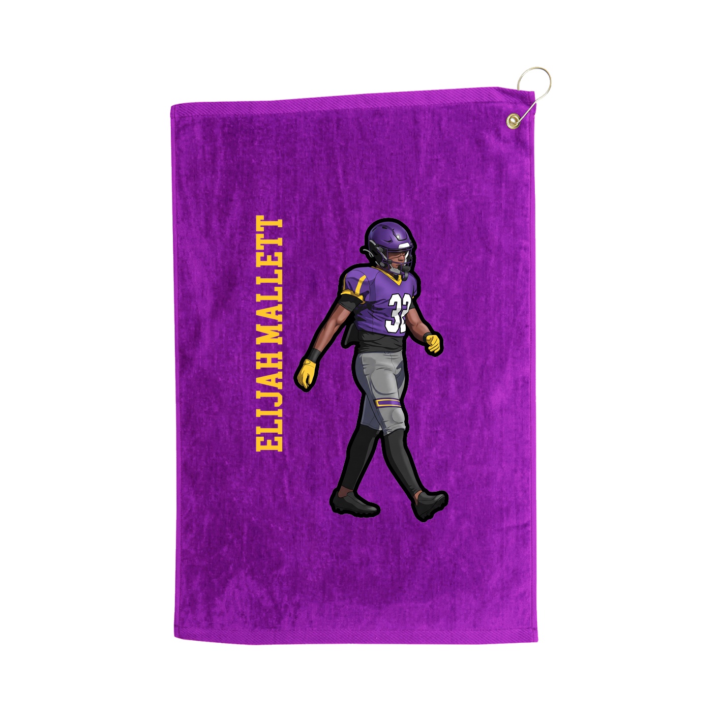 Golf Towel — Name Vertical in Purple