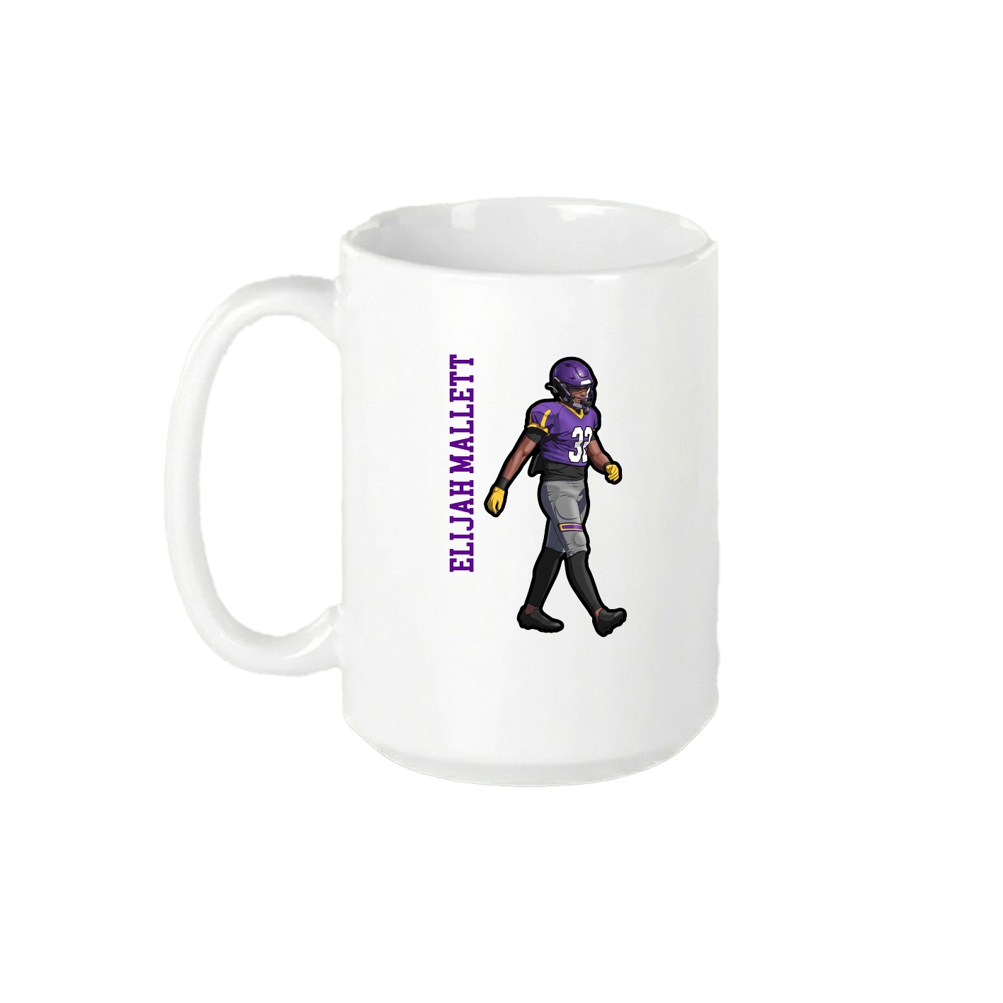15oz Coffee Mug — Name Vertical in White