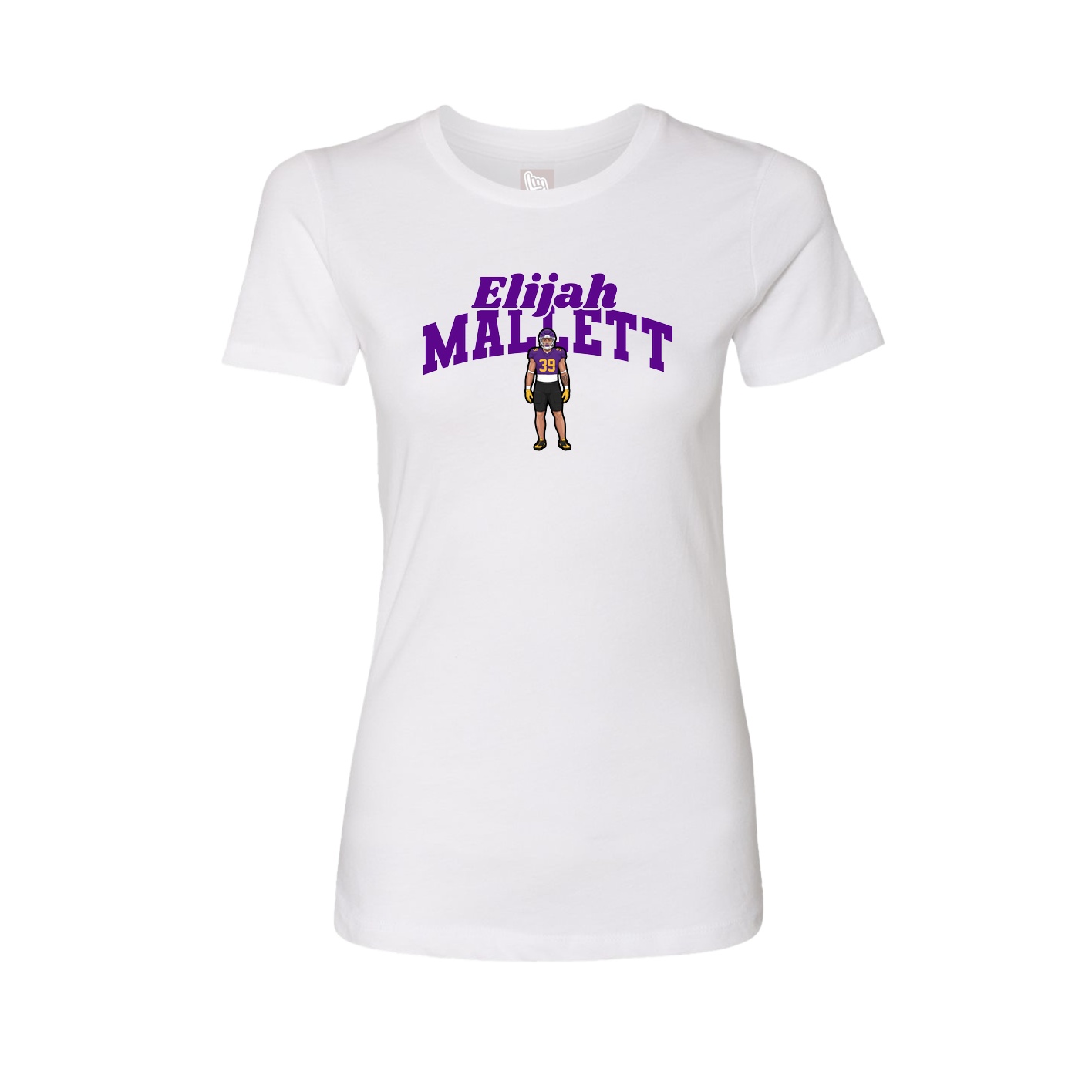 Fitted Women's Tee — Signature Arch in White