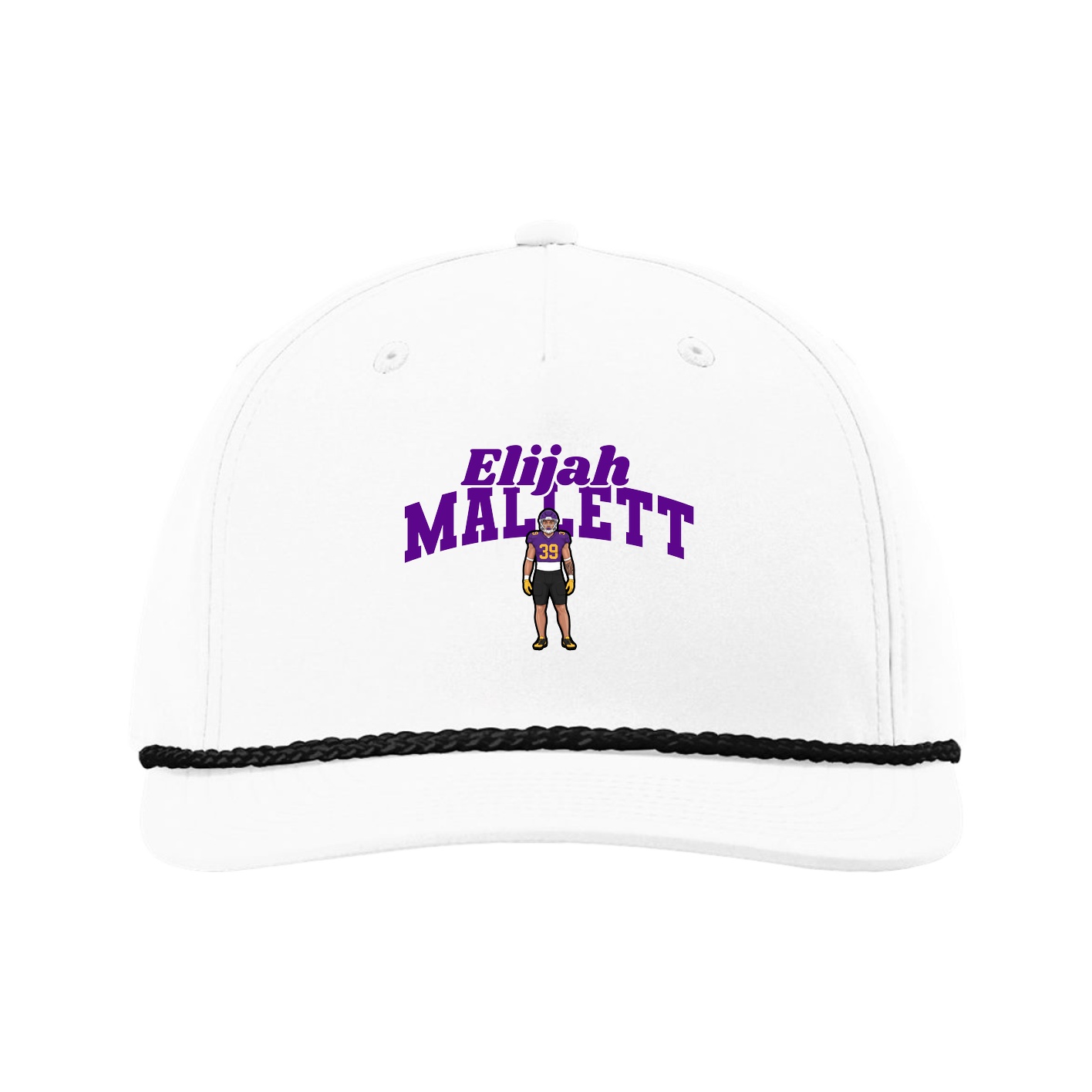 Five-Panel Classic Rope Cap — Signature Arch in White
