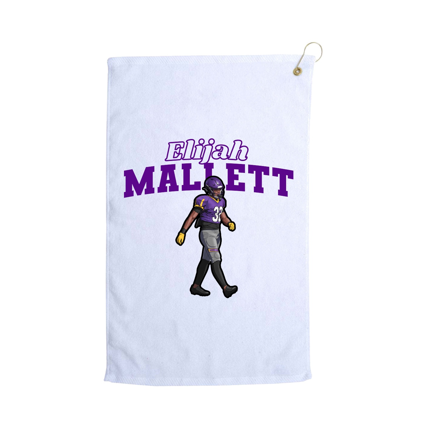 Golf Towel — Name Arch in White