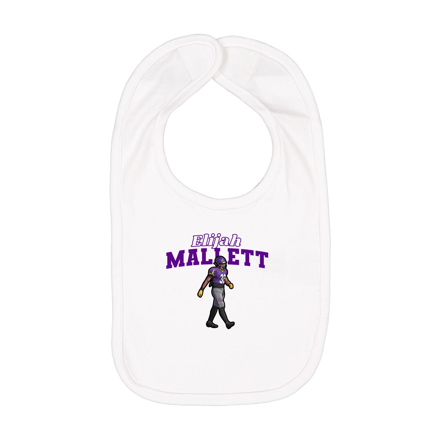 Infant Bib — Name Arch in White
