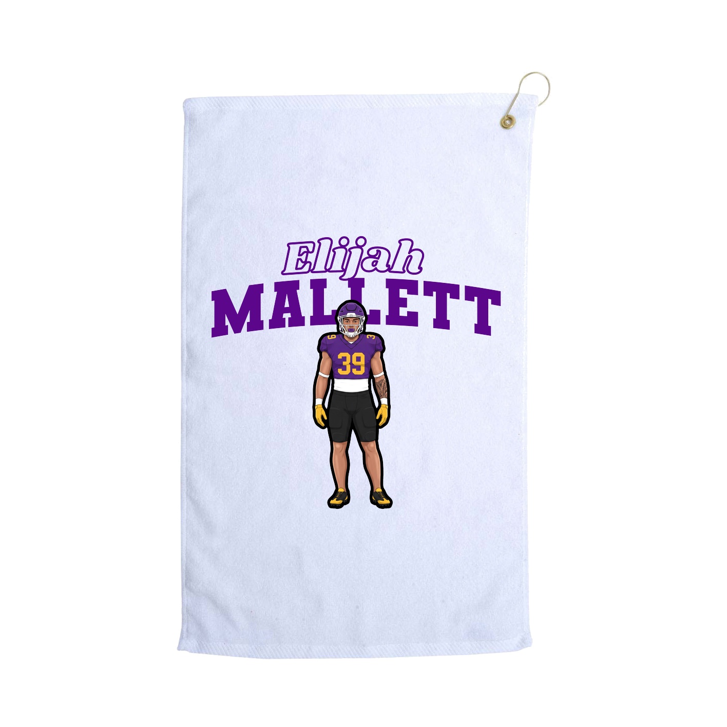 Golf Towel — Name Arch in White
