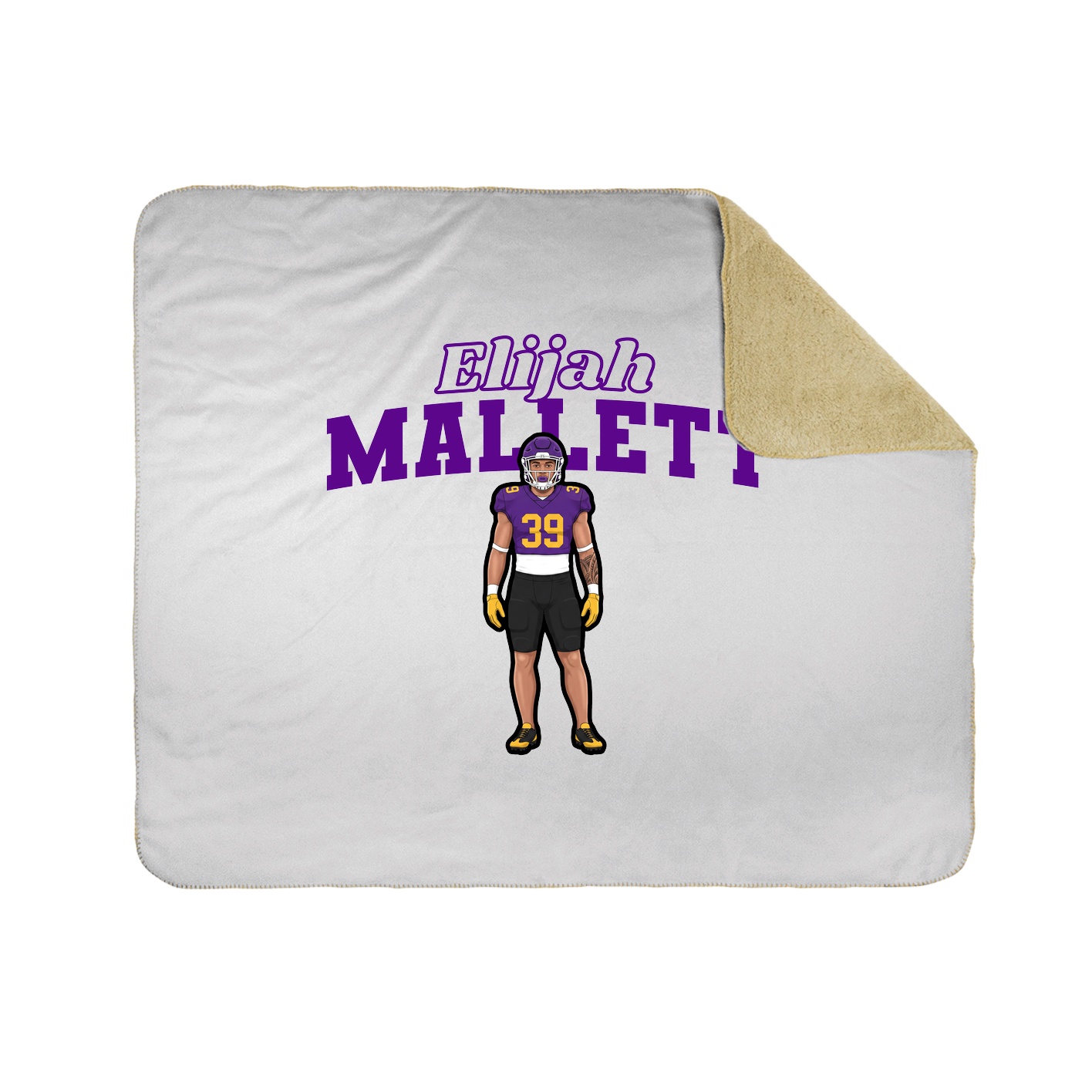 Throw Blanket — Name Arch in White