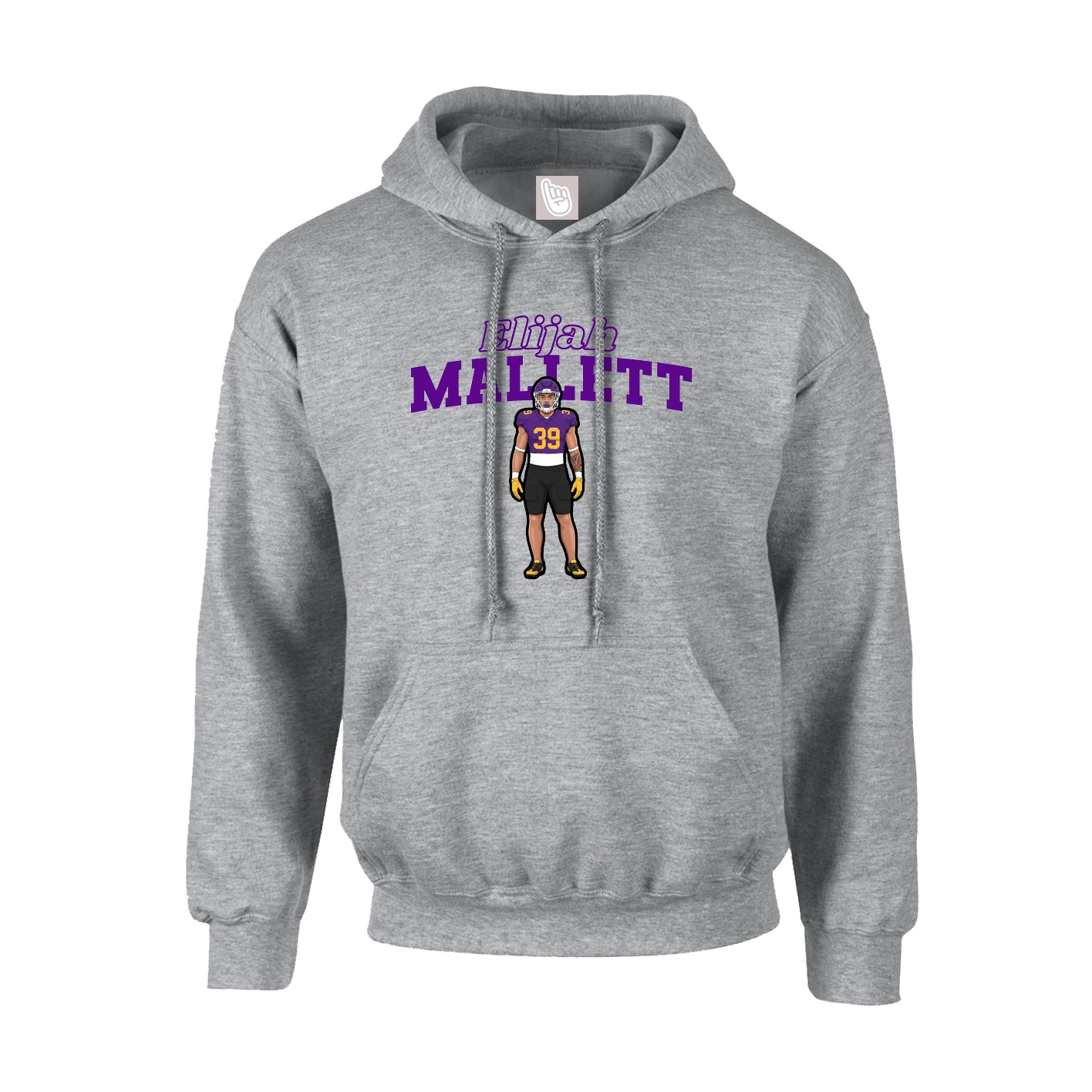 Youth Hoodie — Name Arch in Grey