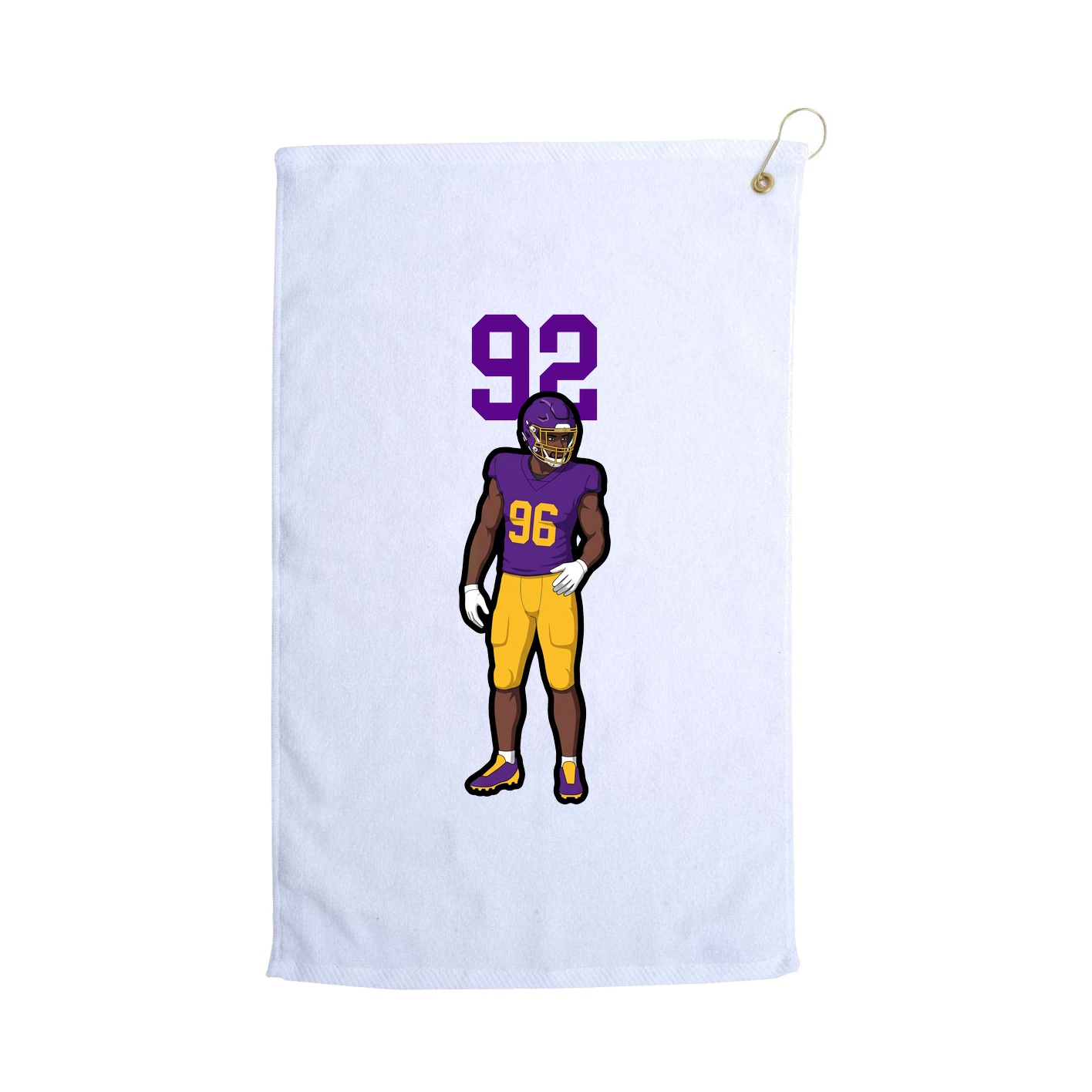 Golf Towel — Number Top in White