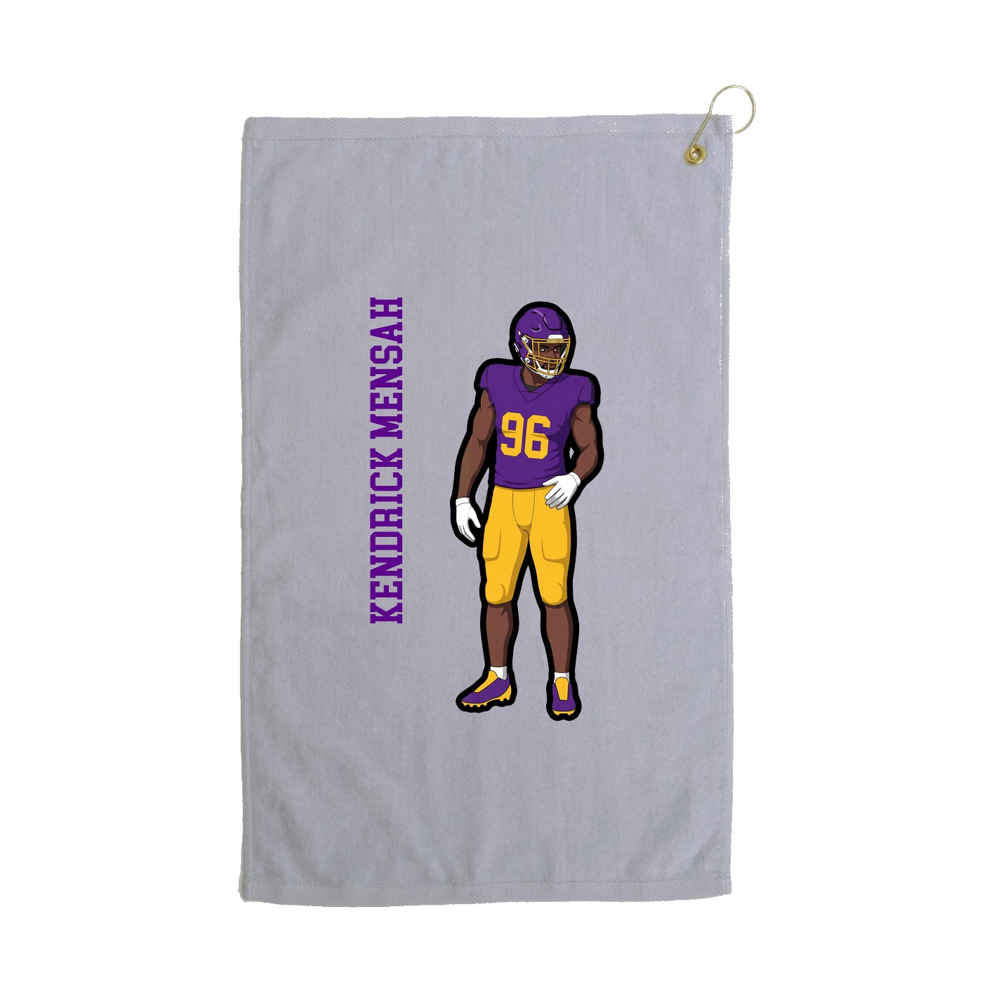 Golf Towel — Name Vertical in Grey