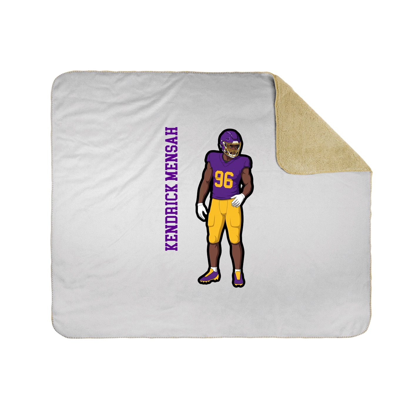 Throw Blanket — Name Vertical in White