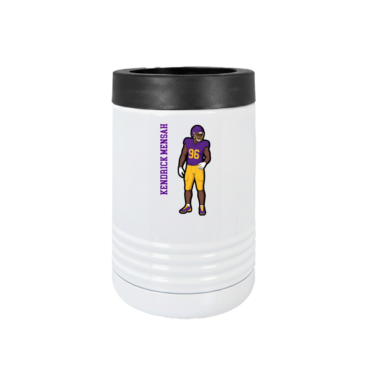 Beverage Holder — Name Vertical in White