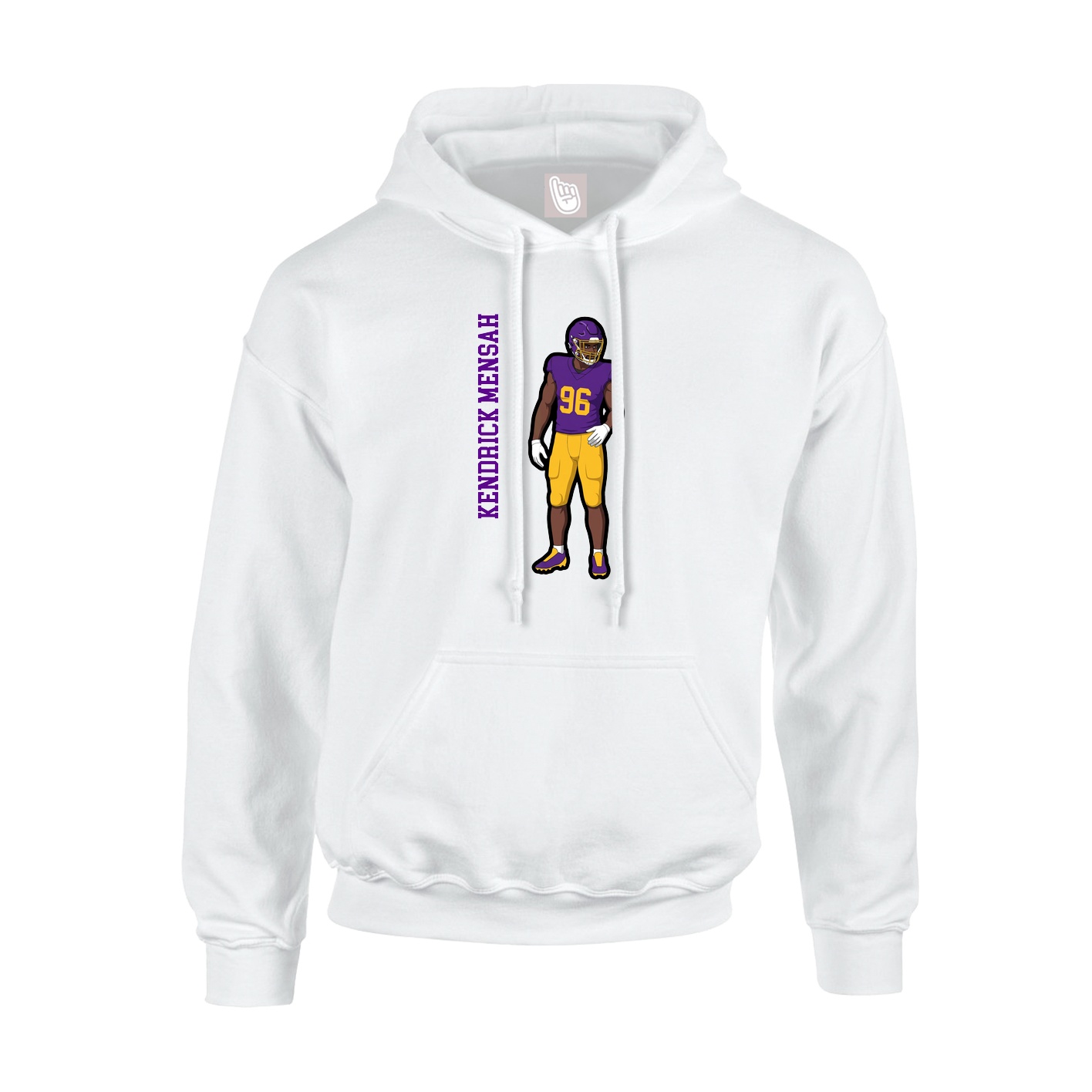 Youth Hoodie — Name Vertical in White