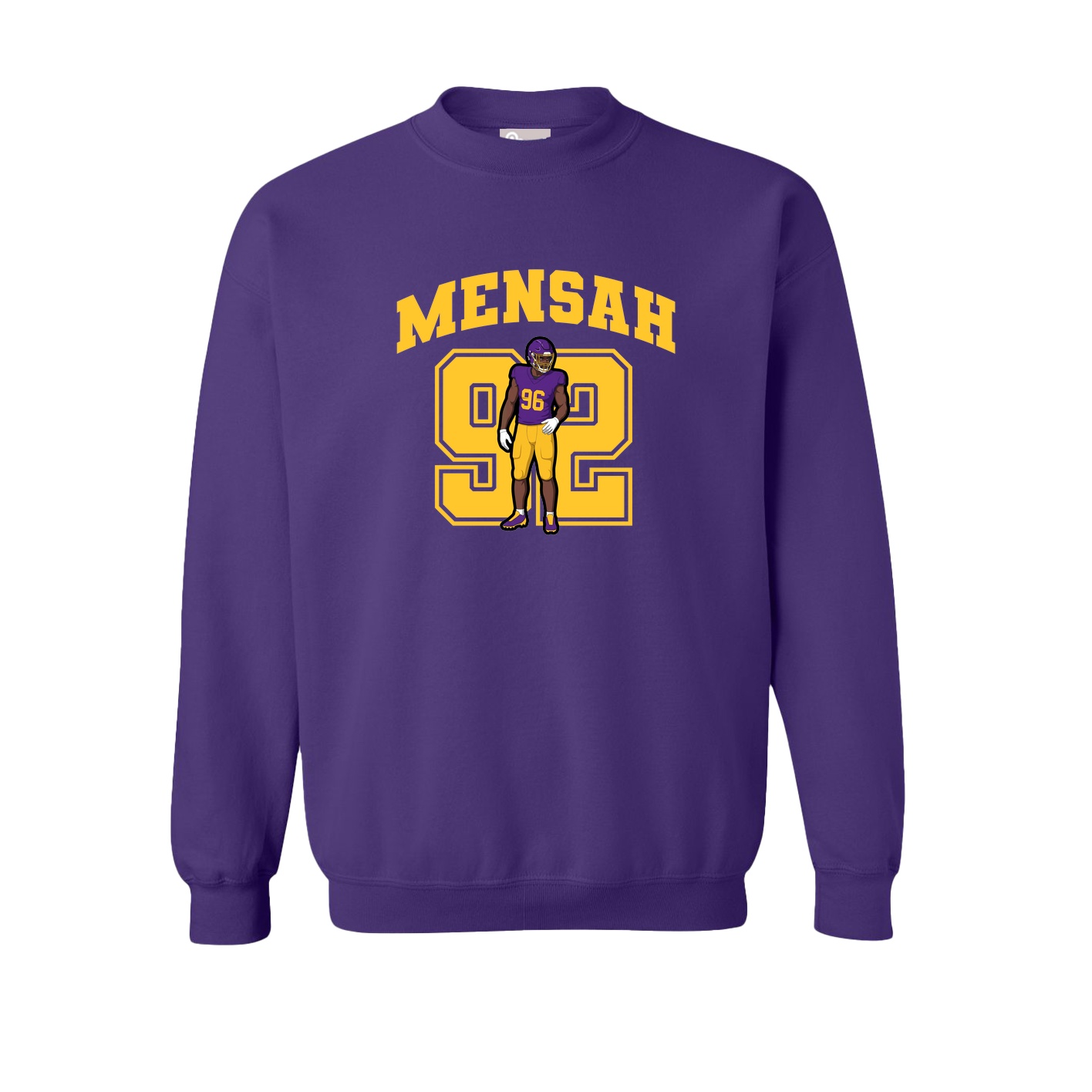 Fleece Crew — Number in Purple