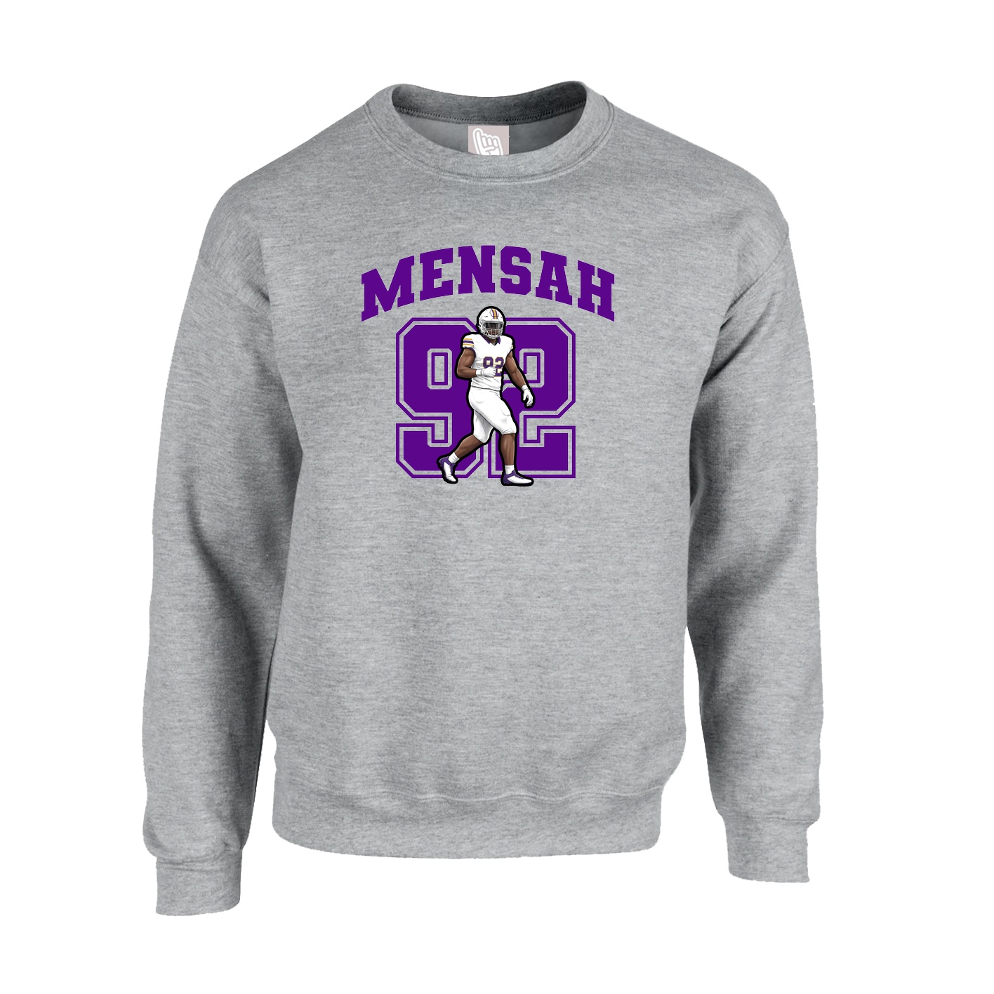 Fleece Crew — Number in Grey