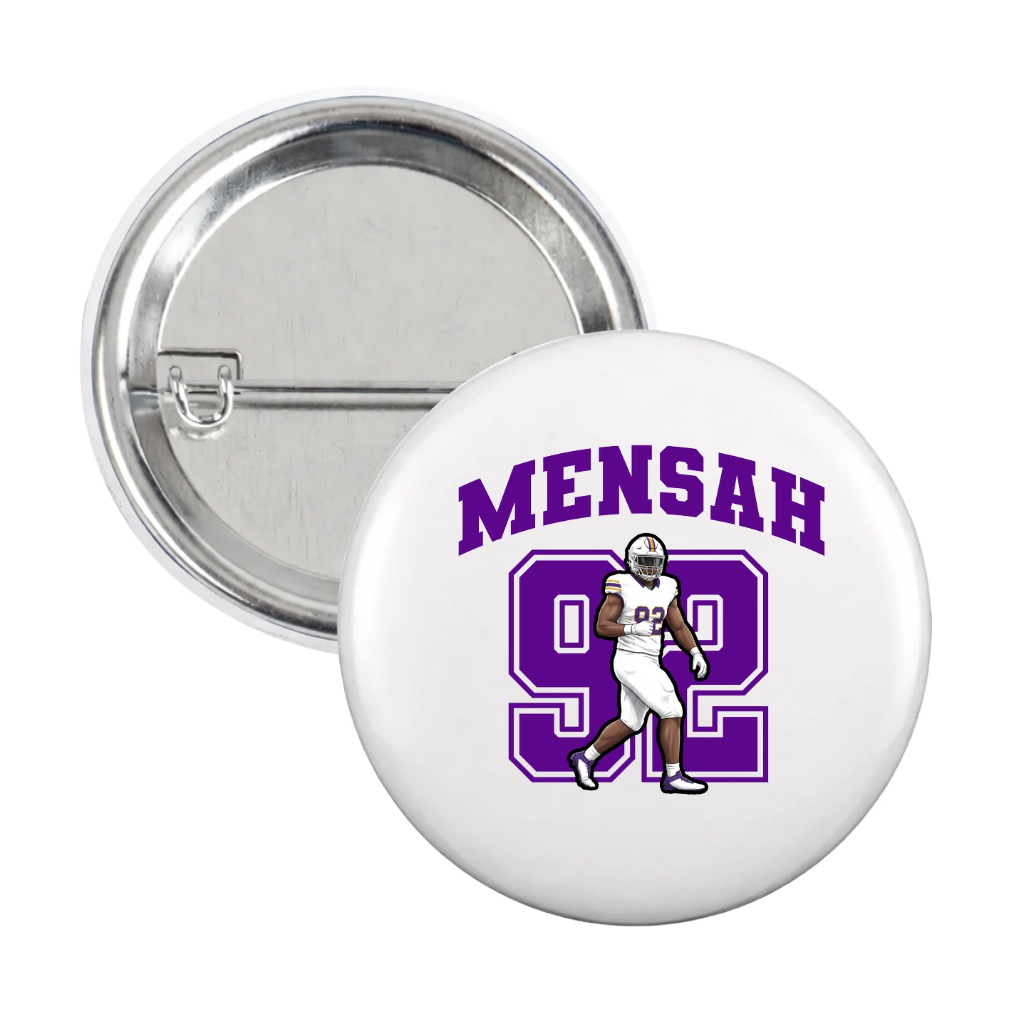 Game Day Button — Number in White