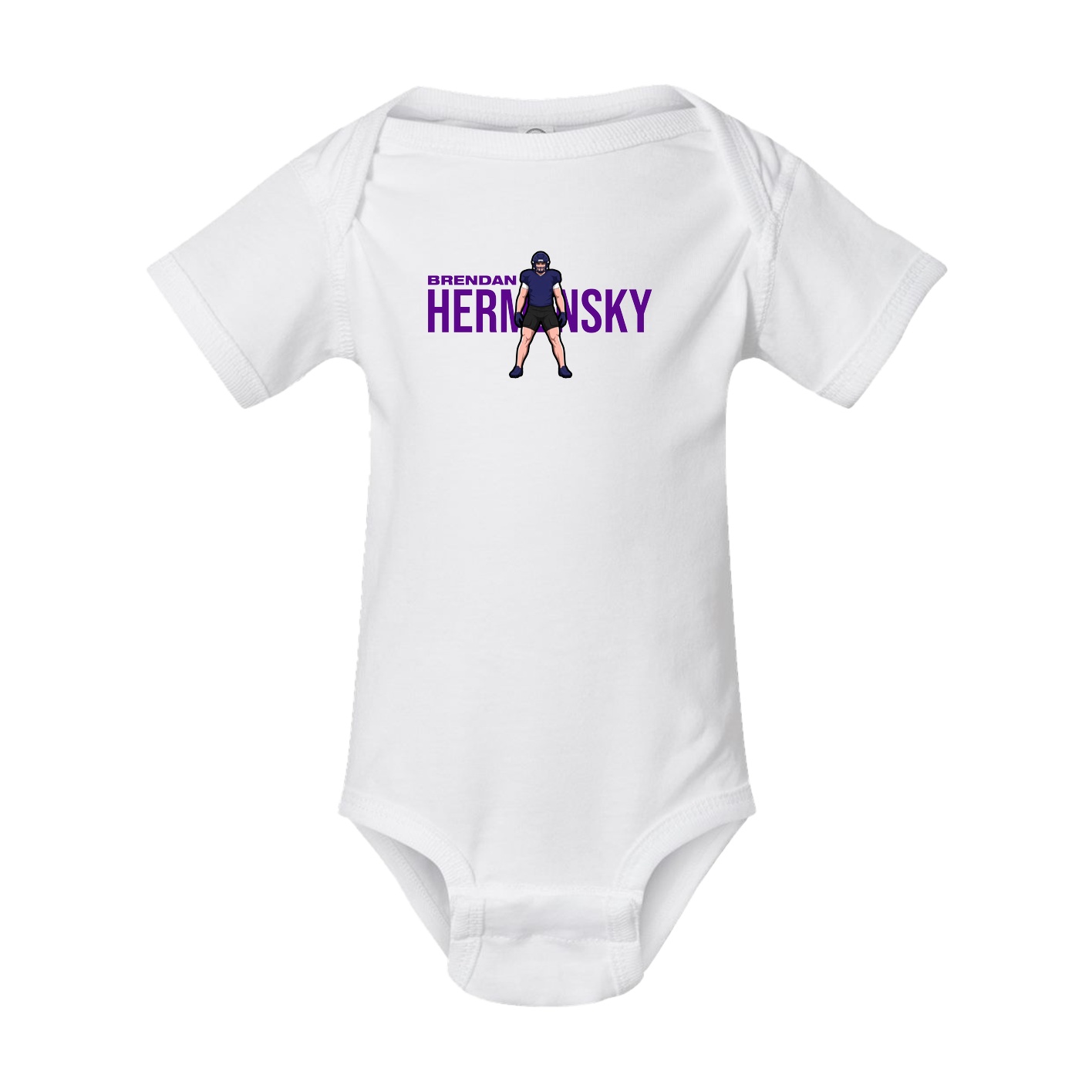 Baby Onesie — Player Name in White