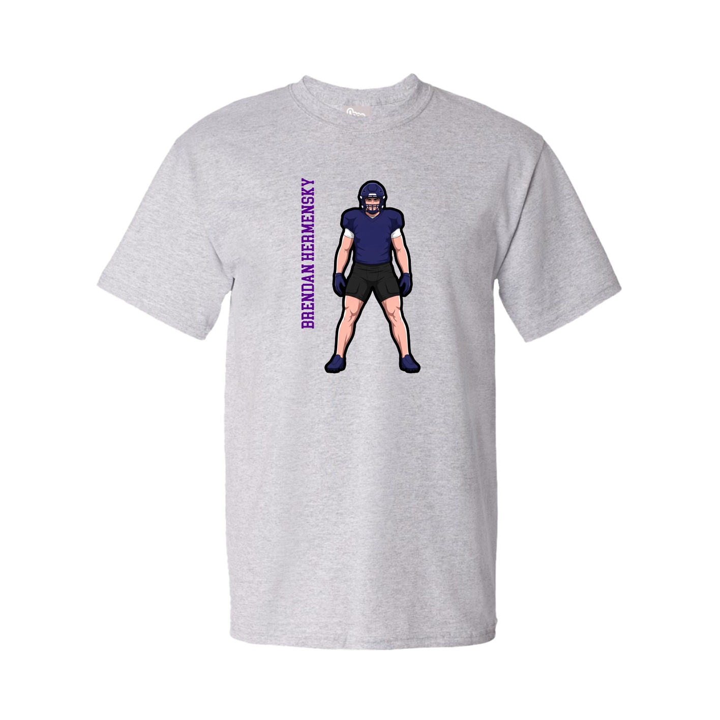 Tee — Name Vertical in Grey