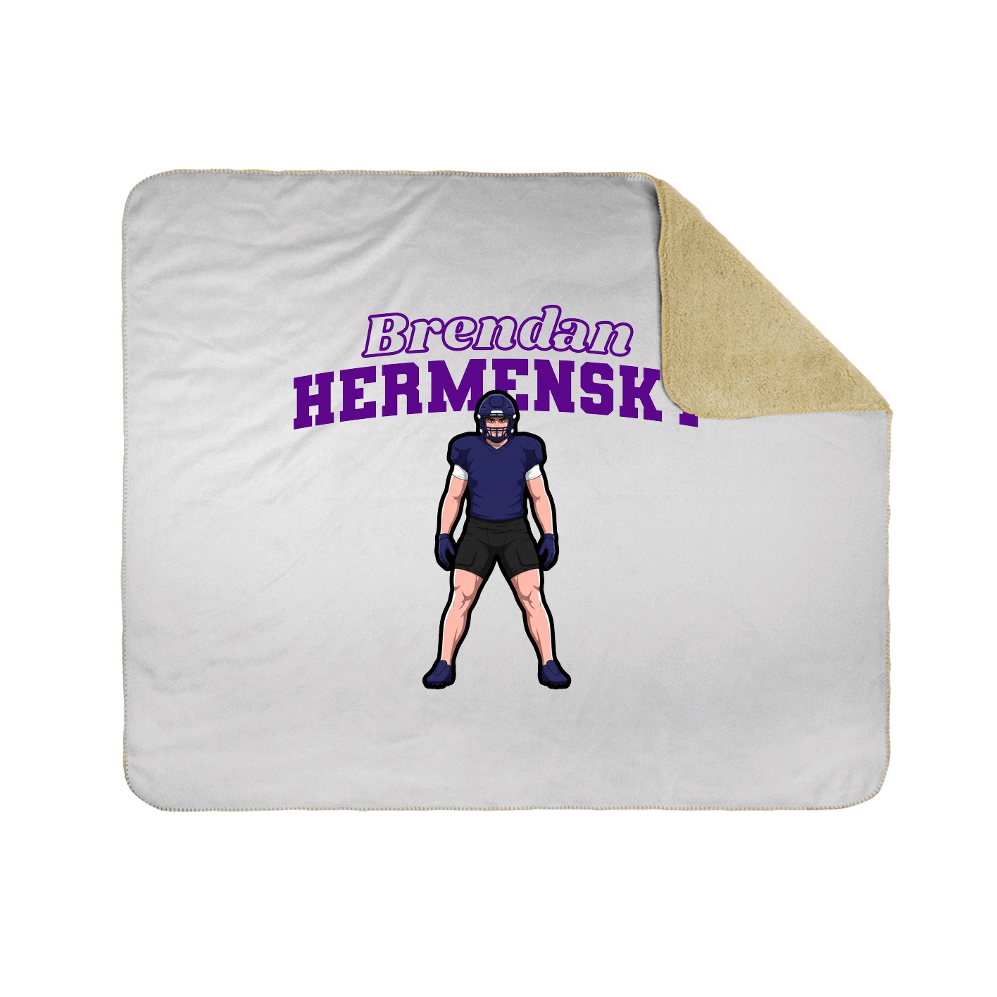 Throw Blanket — Name Arch in White