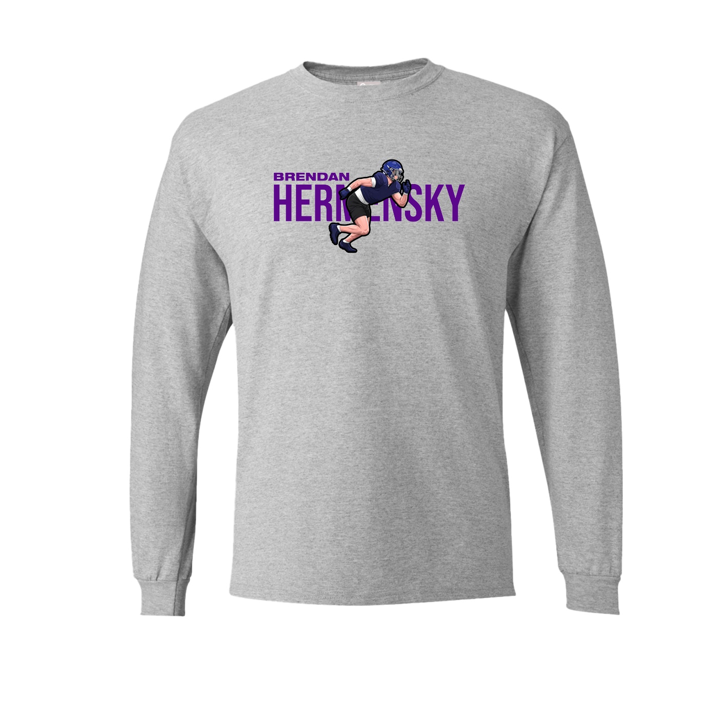 Long Sleeve Tee — Player Name in Grey