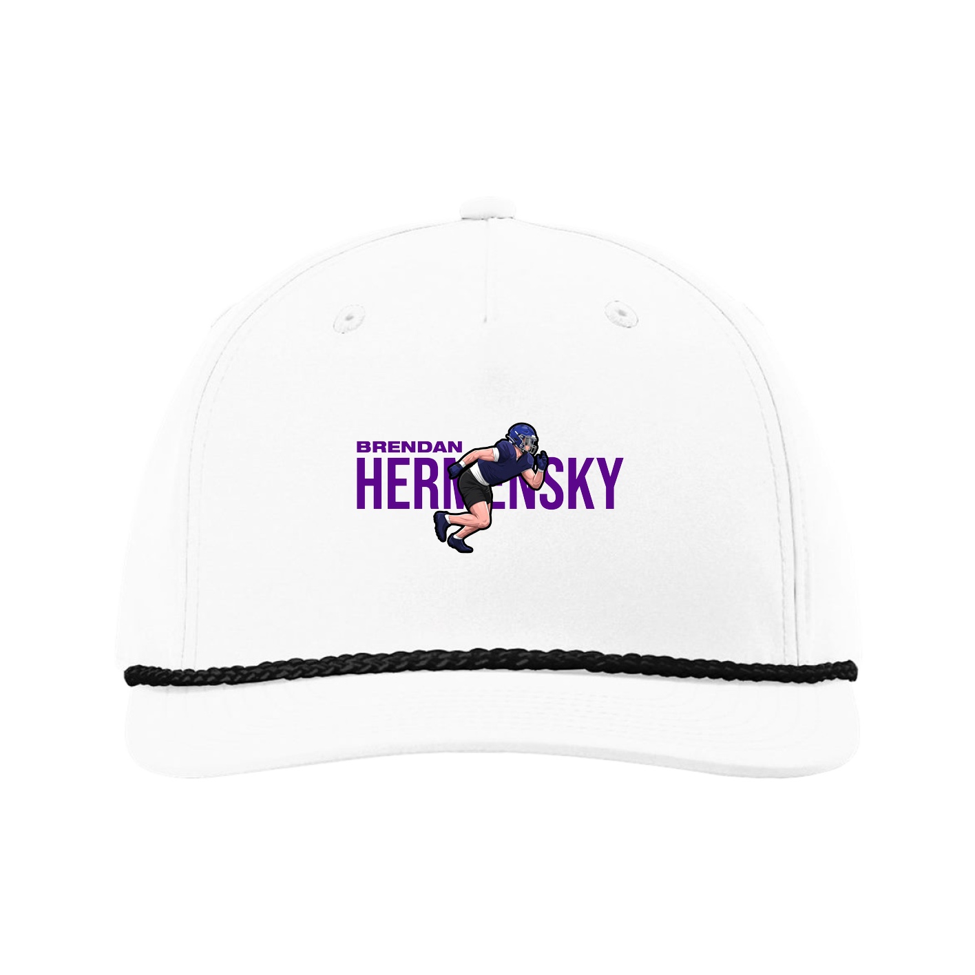 Five-Panel Classic Rope Cap — Player Name in White