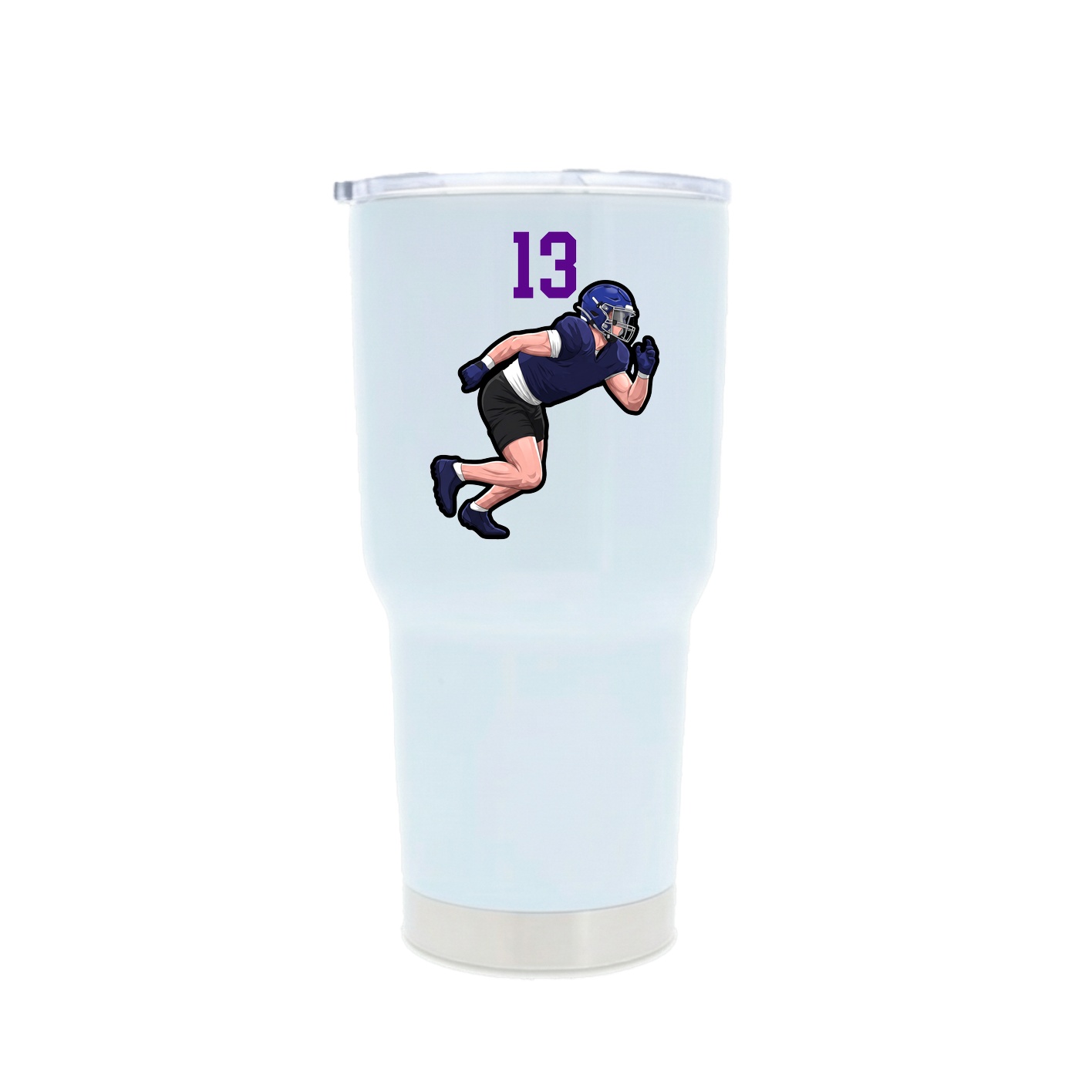 30oz Stainless Steel Tumbler — Number Top in White