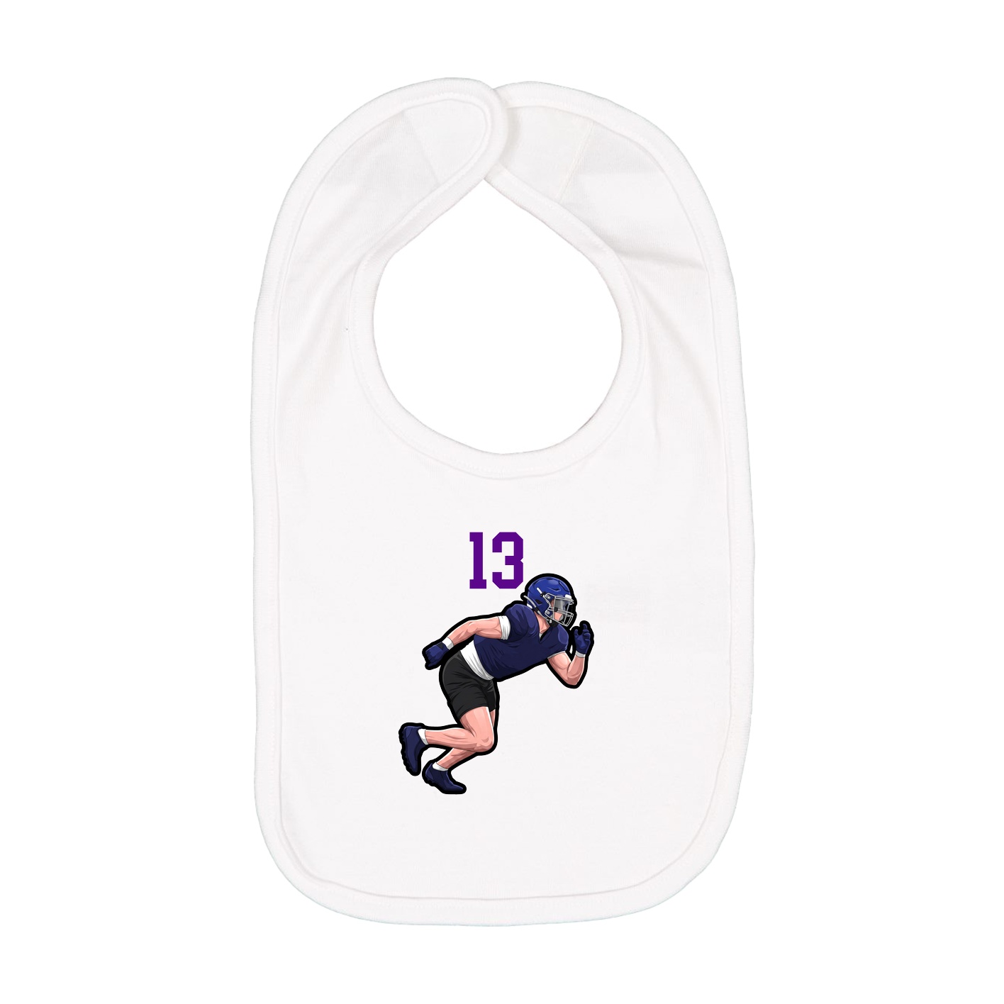 Infant Bib — Number Top in White