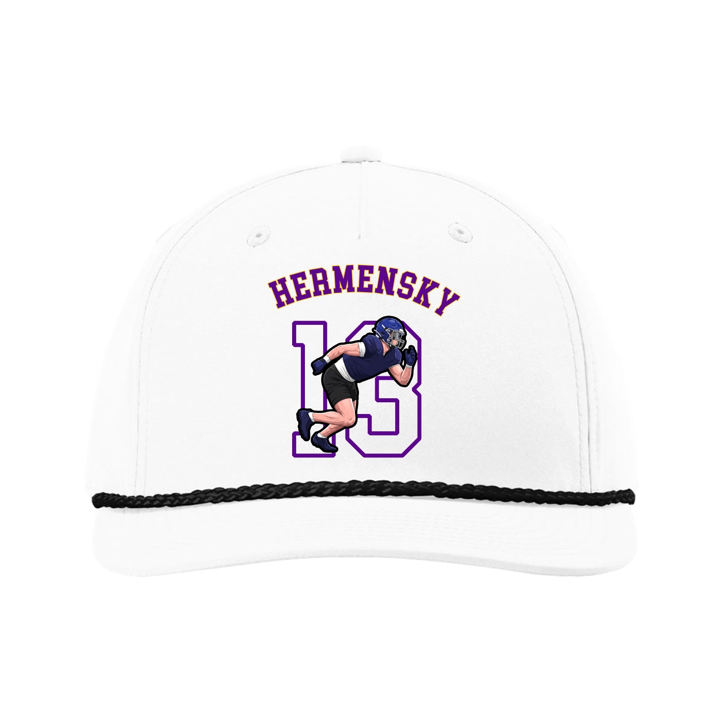 Five-Panel Classic Rope Cap — Shirsey Arch in White