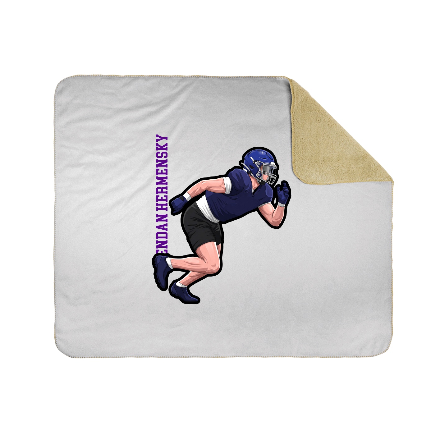Throw Blanket — Name Vertical in White