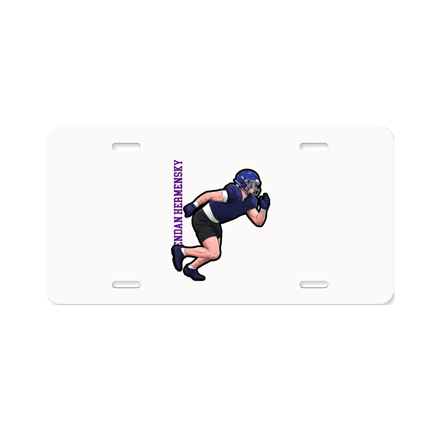 License Plate — Name Vertical in Classic