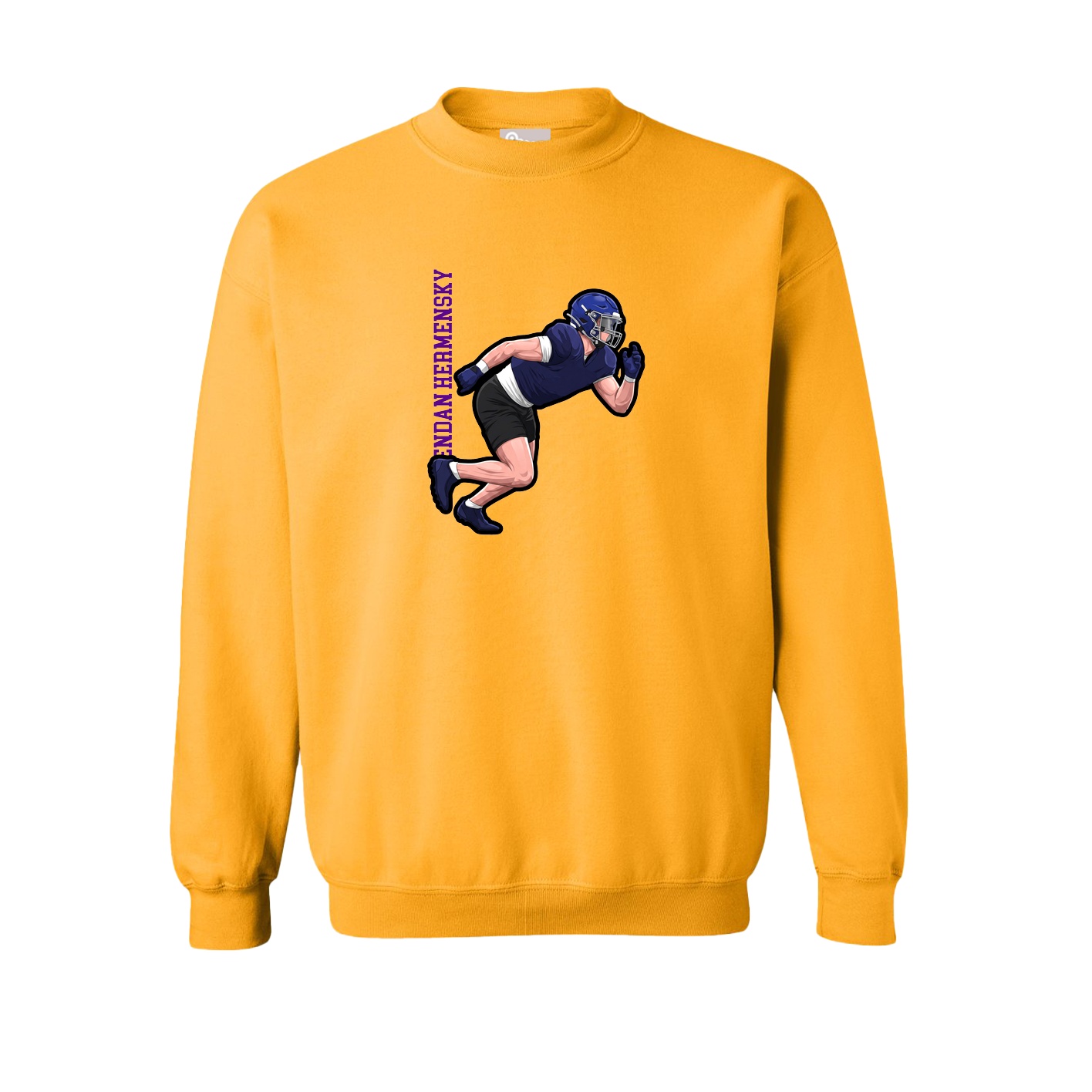 Fleece Crew — Name Vertical in Gold