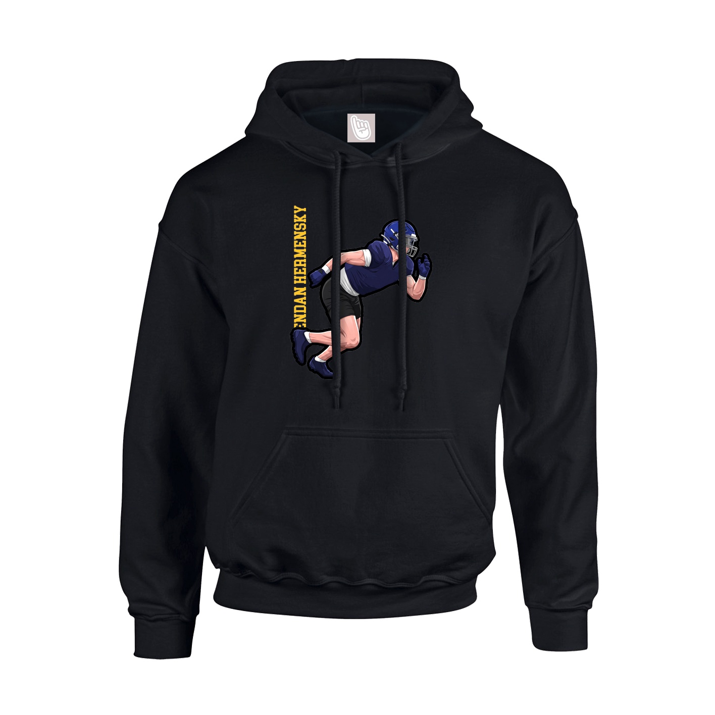 Youth Hoodie — Name Vertical in Black