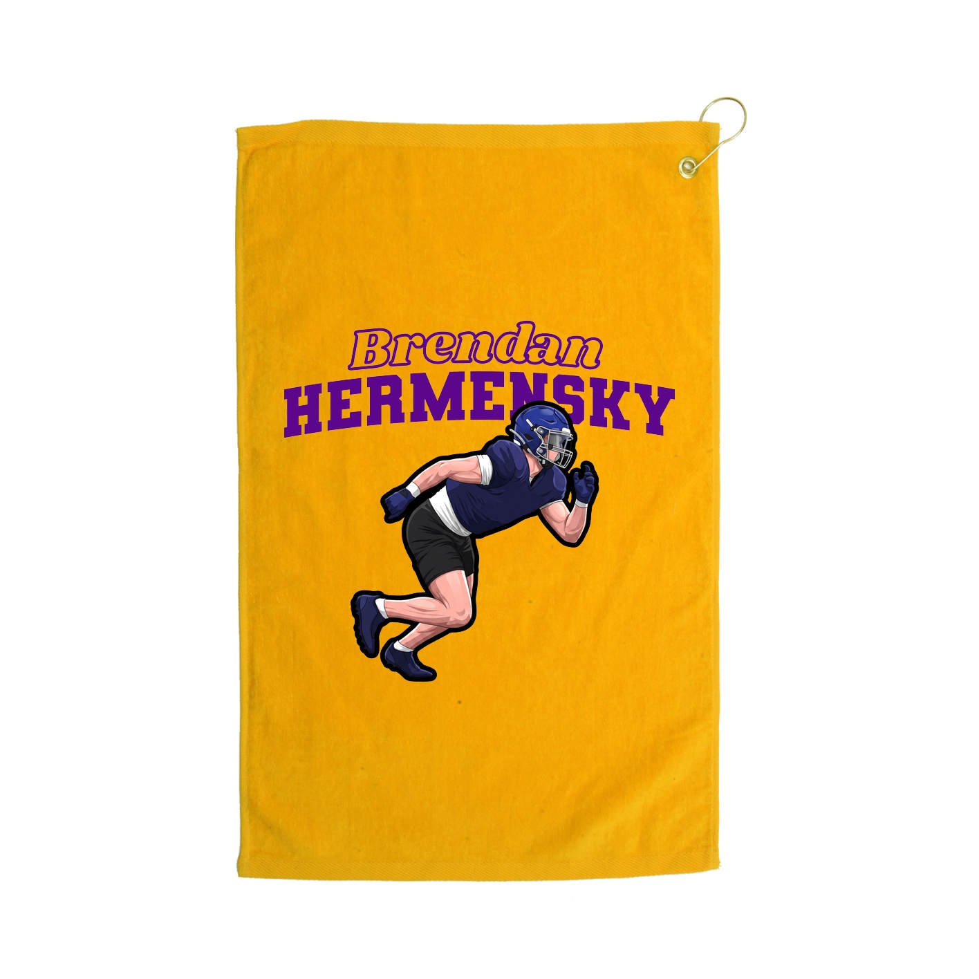 Golf Towel — Name Arch in Gold