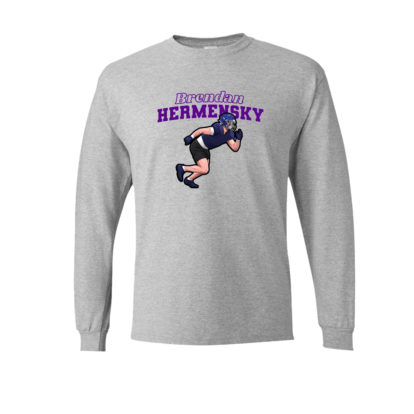 Long Sleeve Tee — Name Arch in Grey