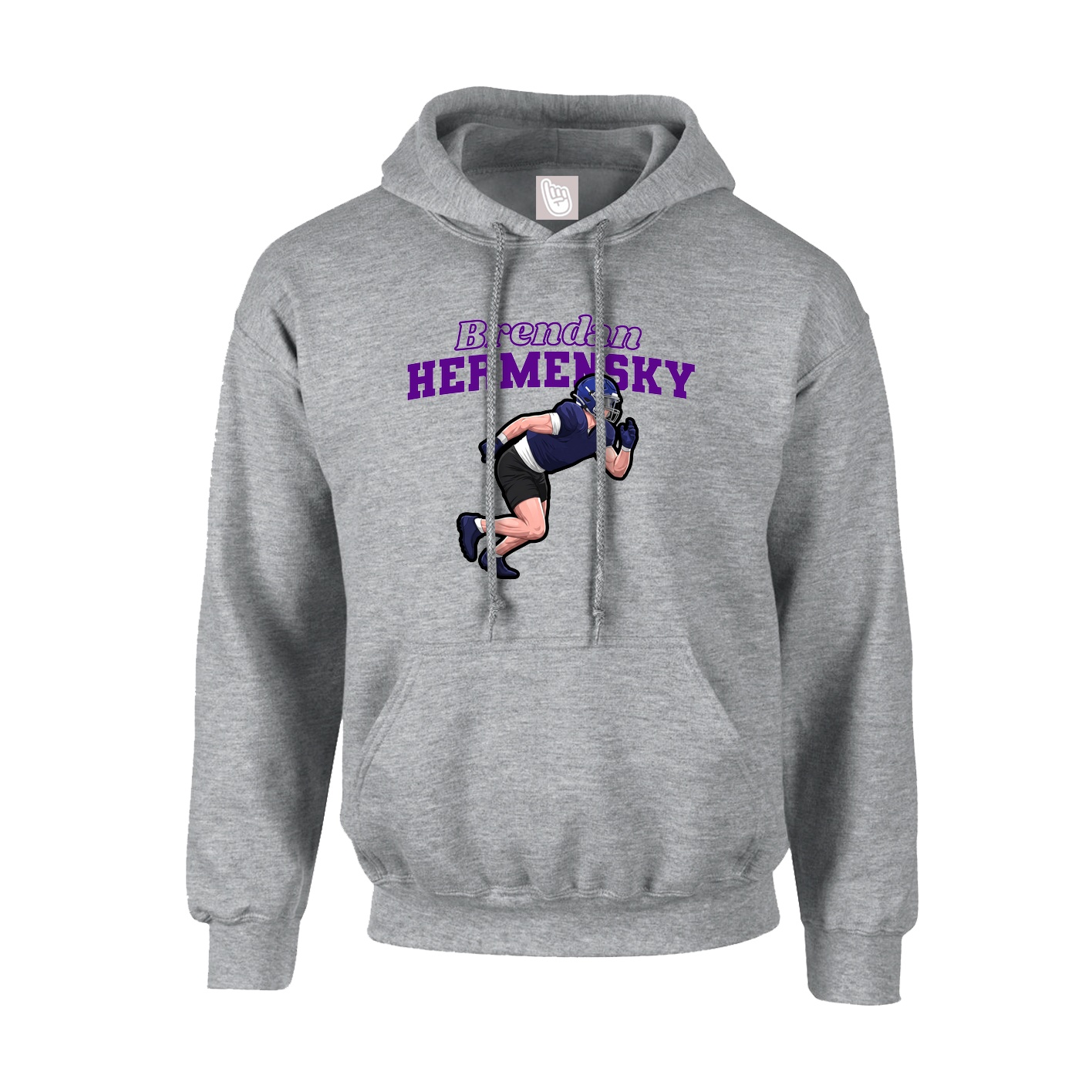 Hoodie — Name Arch in Grey