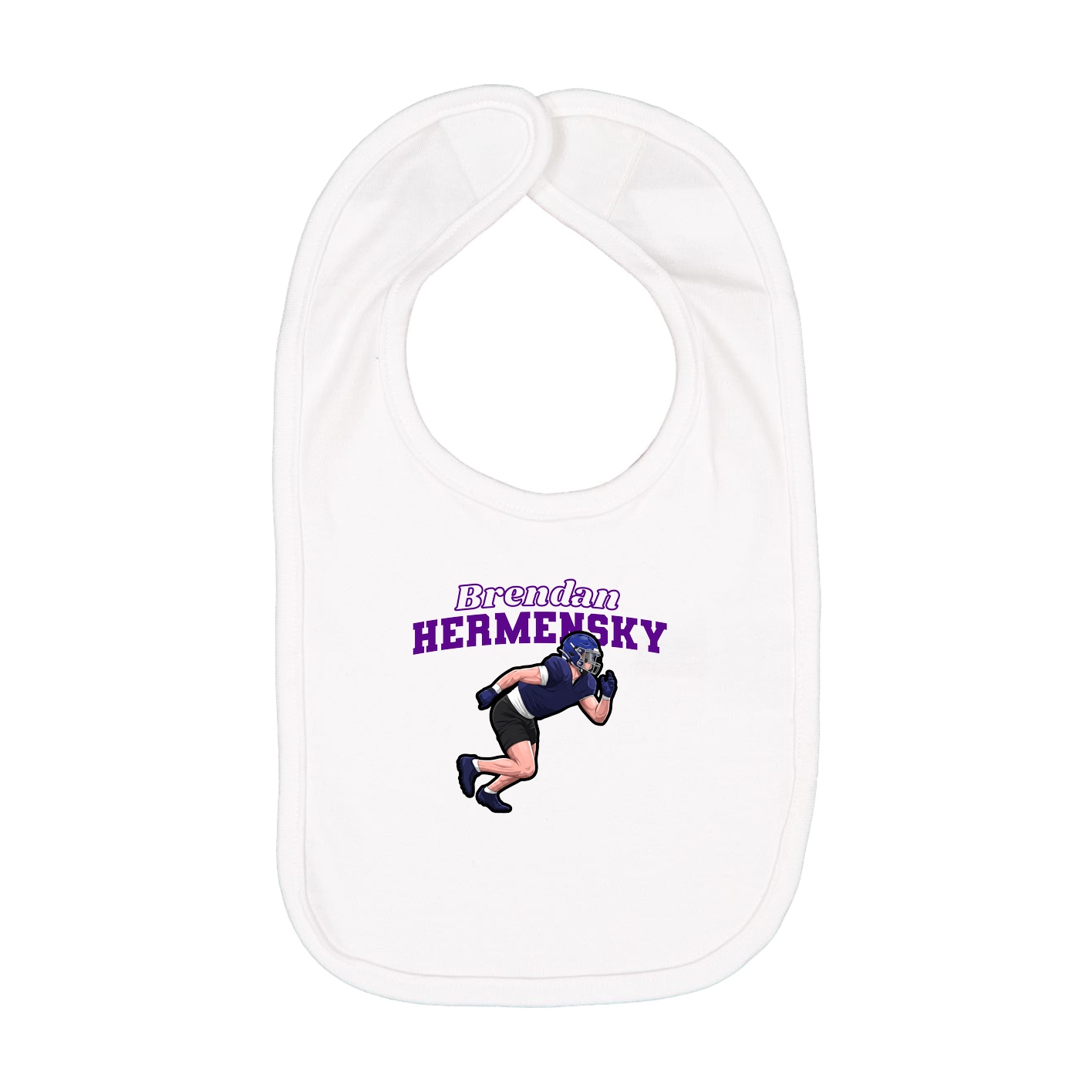 Infant Bib — Name Arch in White