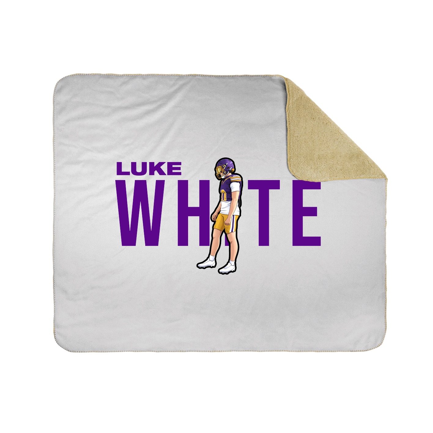 Throw Blanket — Player Name in White