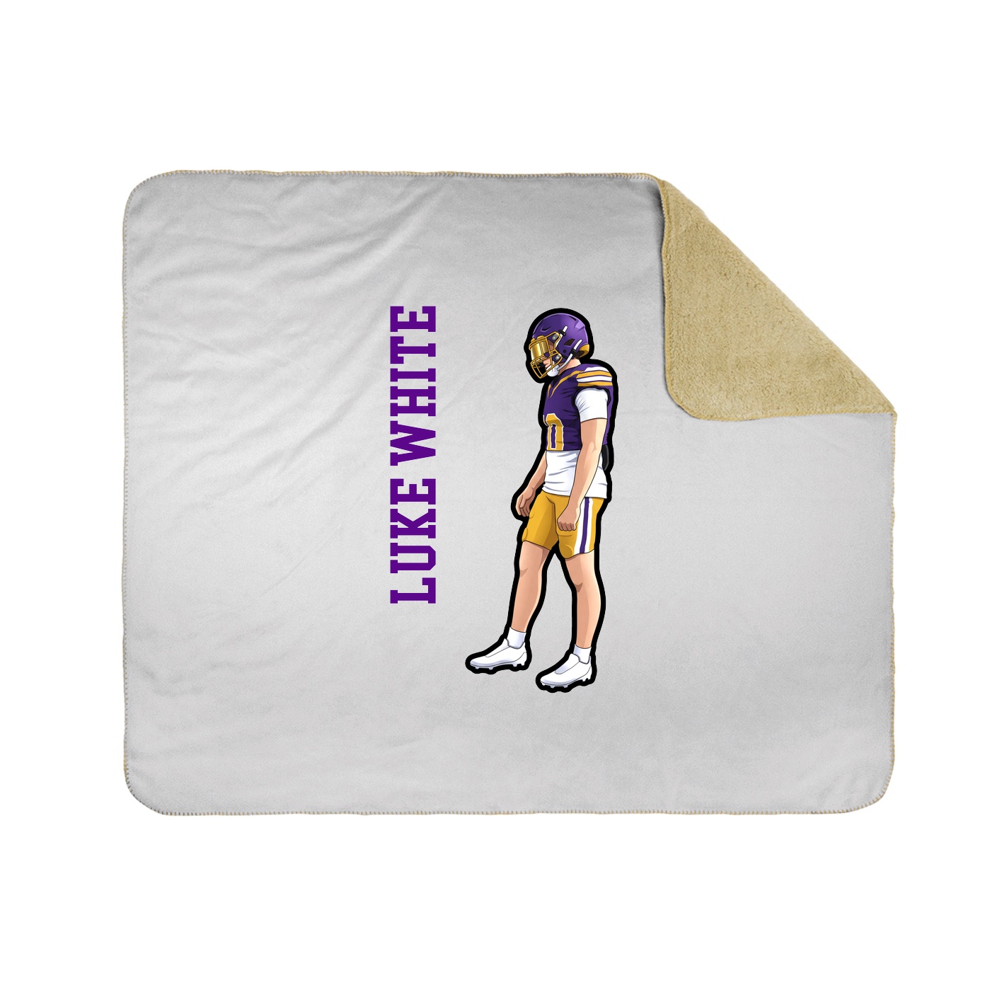Throw Blanket — Name Vertical in White