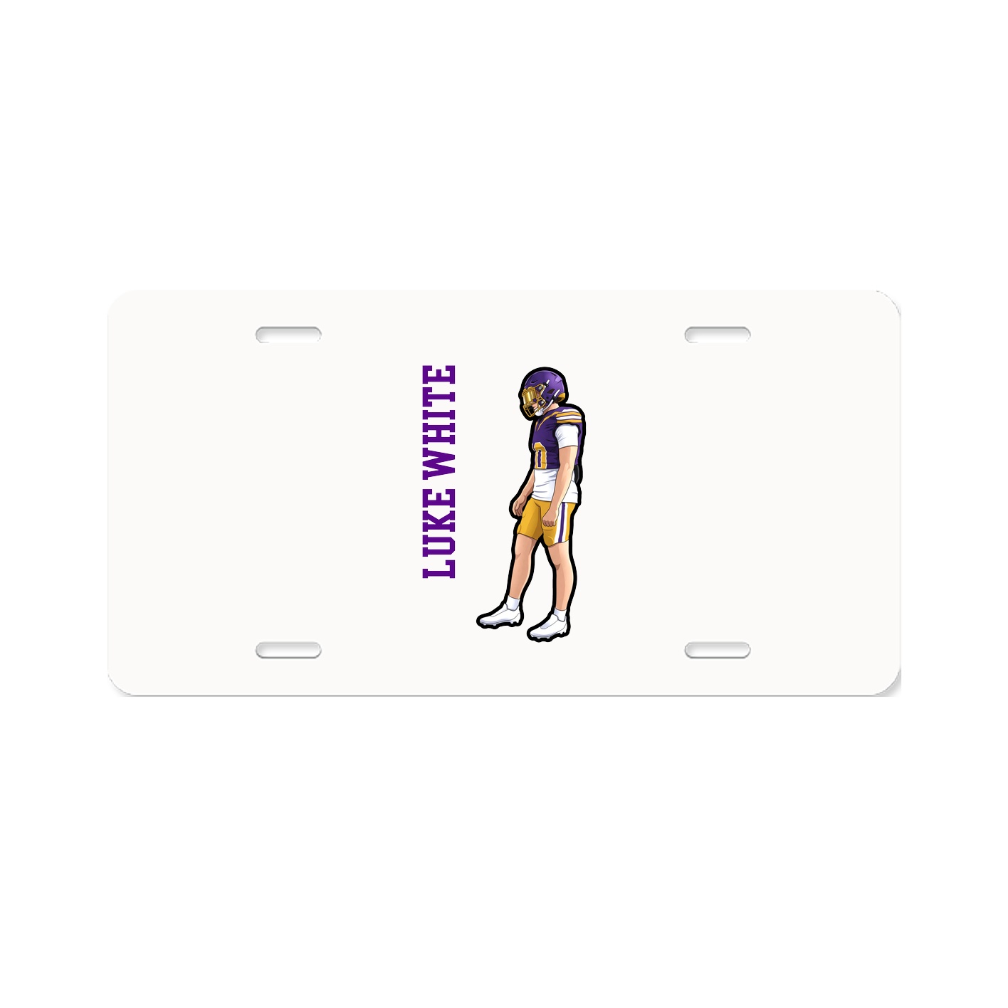 License Plate — Name Vertical in Classic