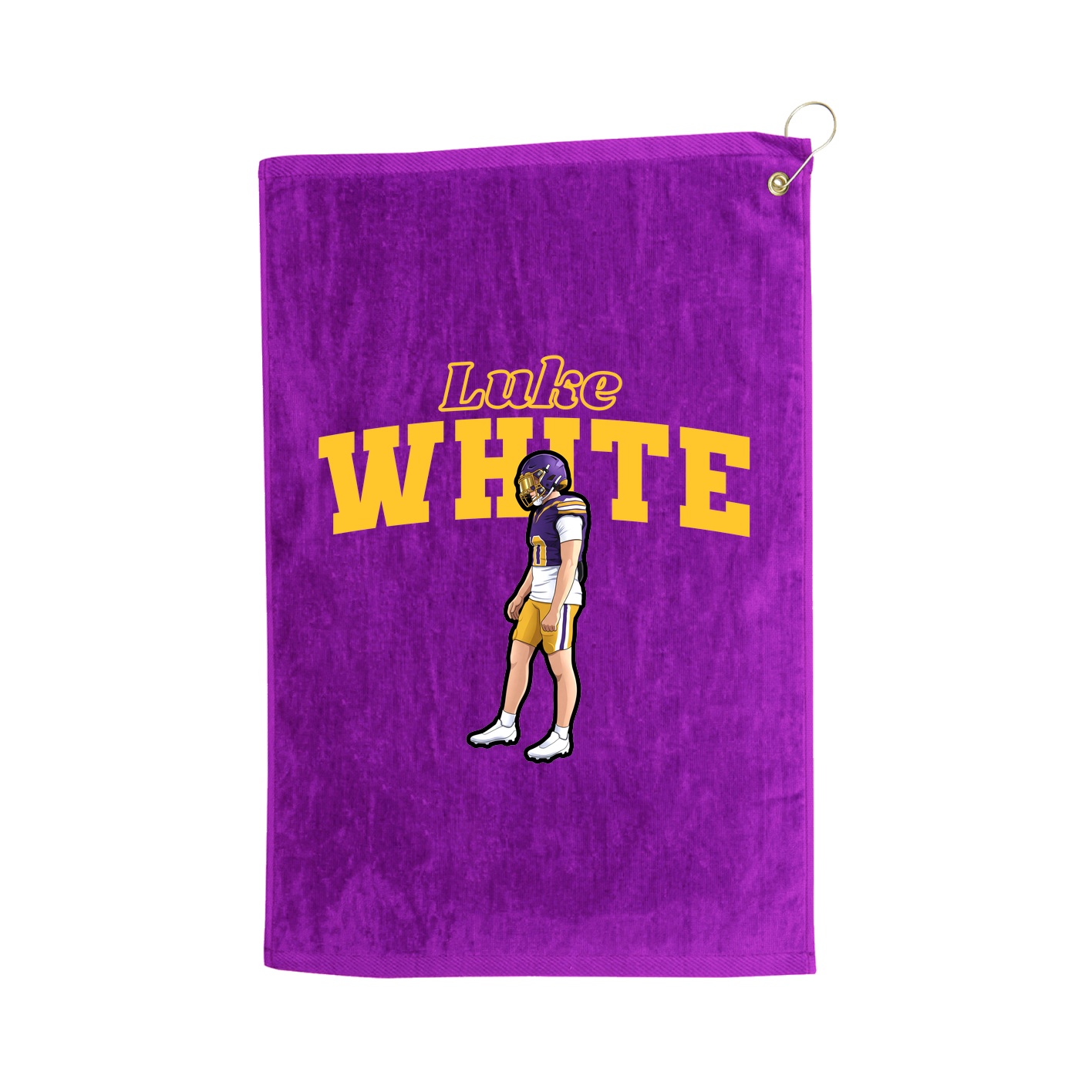 Golf Towel — Name Arch in Purple