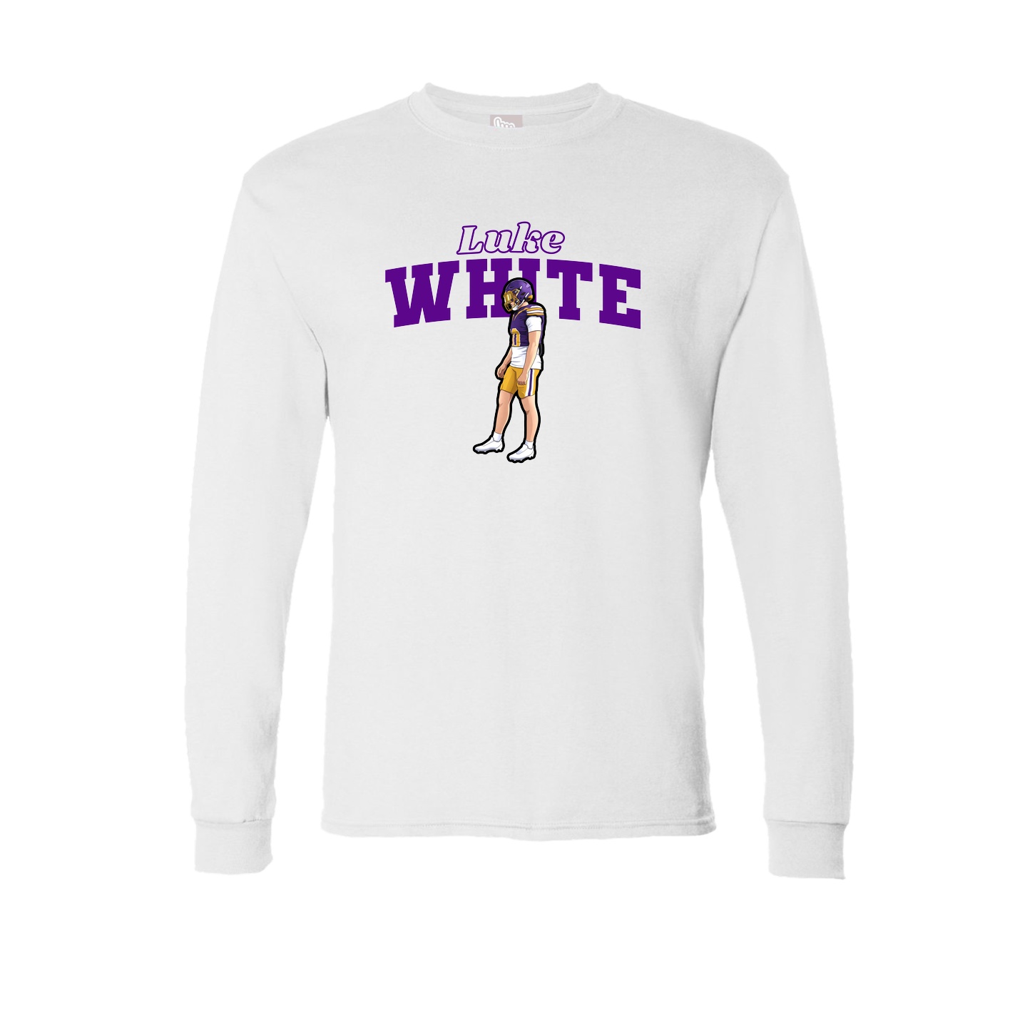 Long Sleeve Tee — Name Arch in White