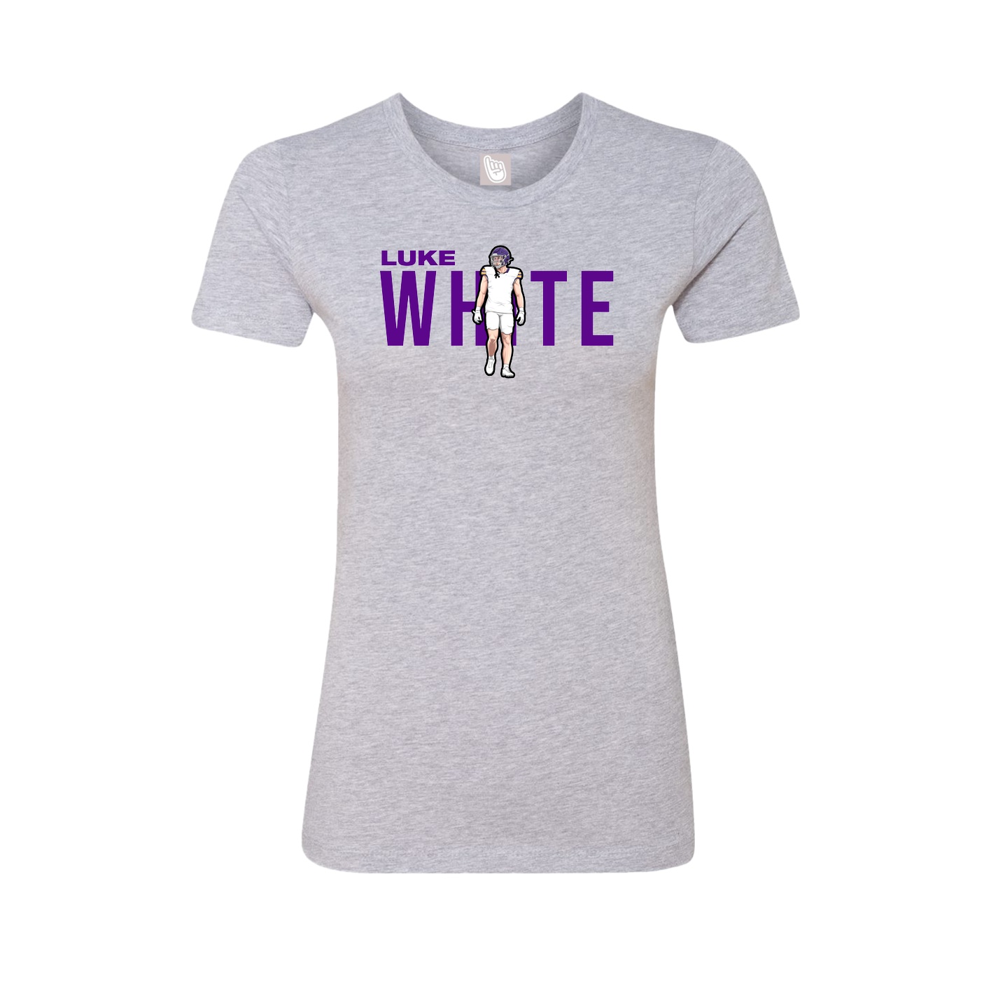 Fitted Women's Tee — Player Name in Grey