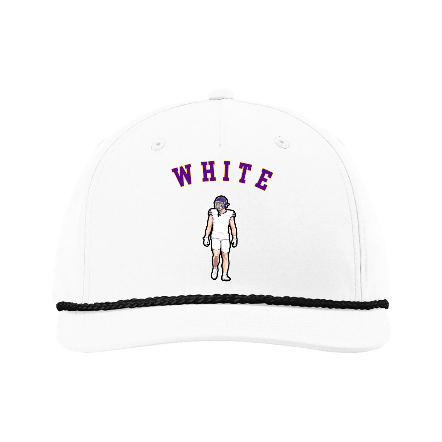 Five-Panel Classic Rope Cap — Shirsey Arch in White