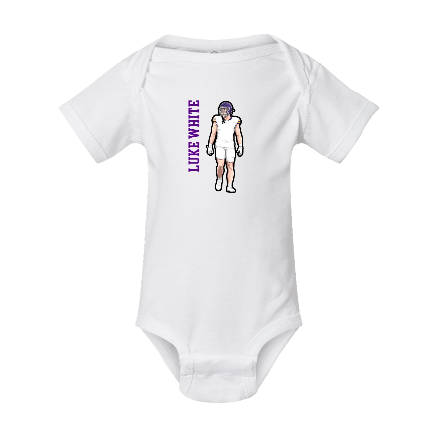 Baby Onesie — Name Vertical in White
