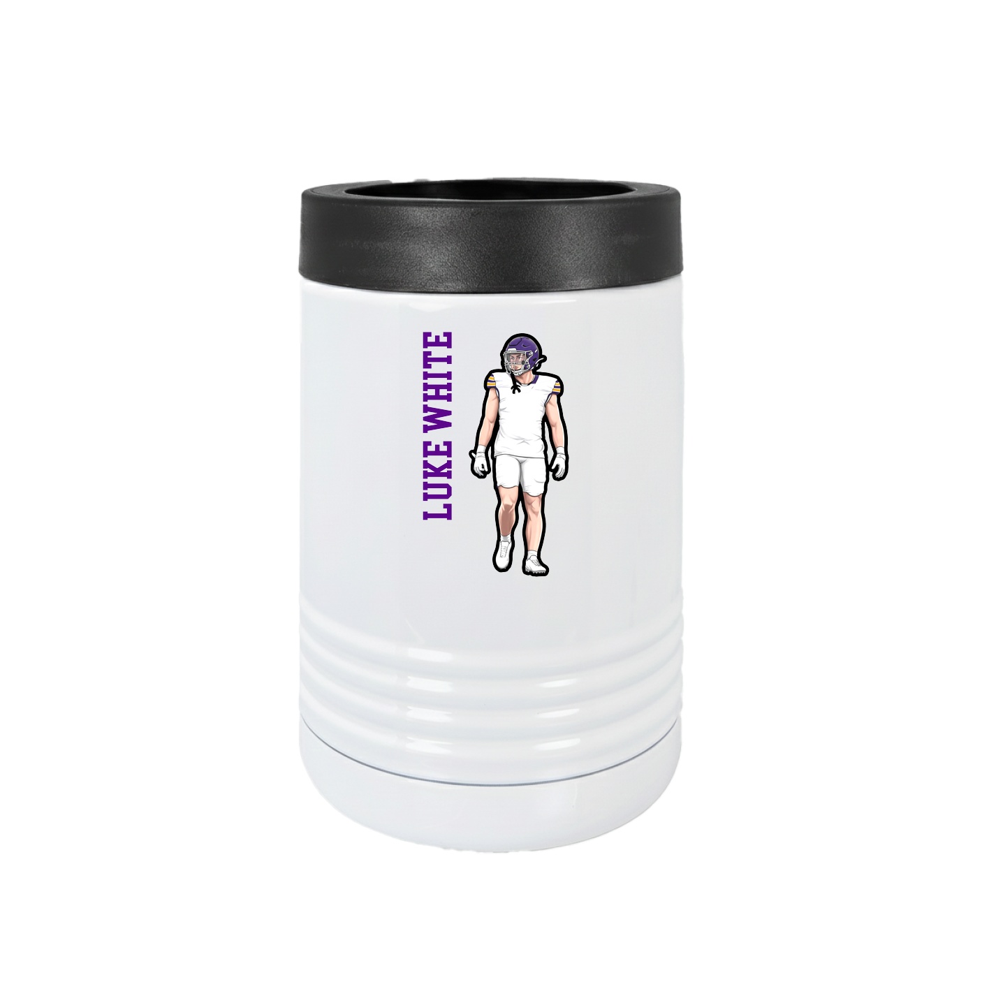 Beverage Holder — Name Vertical in White