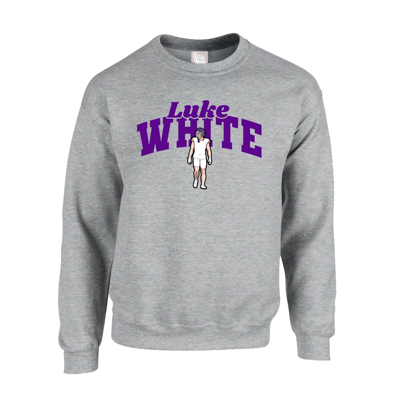 Fleece Crew — Signature Arch in Grey