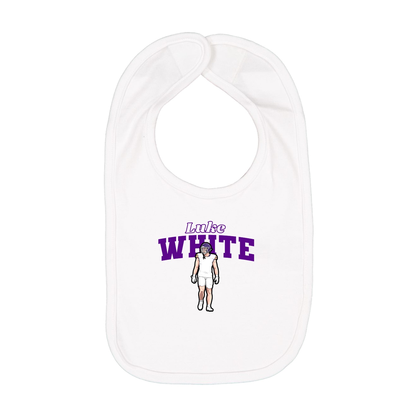 Infant Bib — Name Arch in White