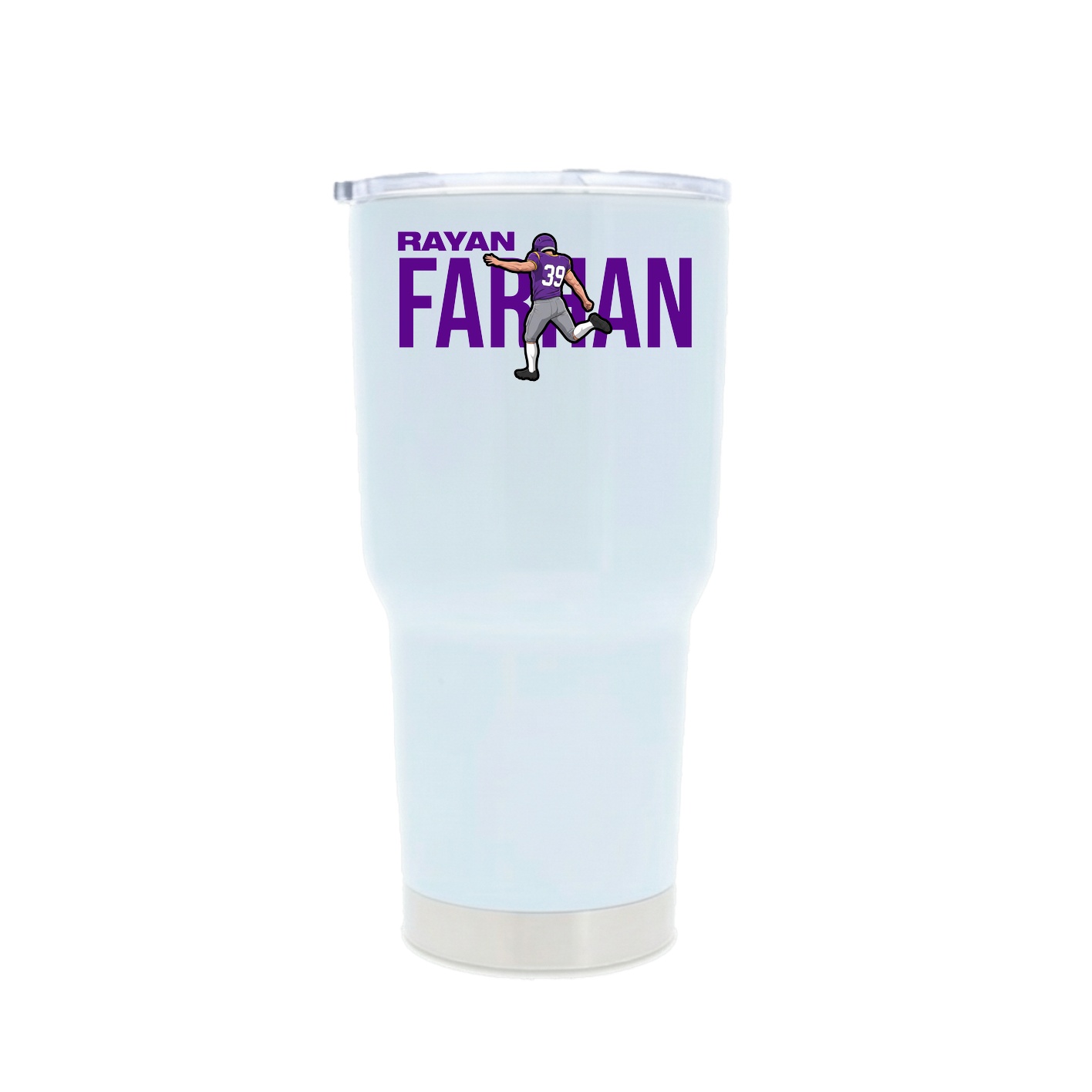 30oz Stainless Steel Tumbler — Player Name in White