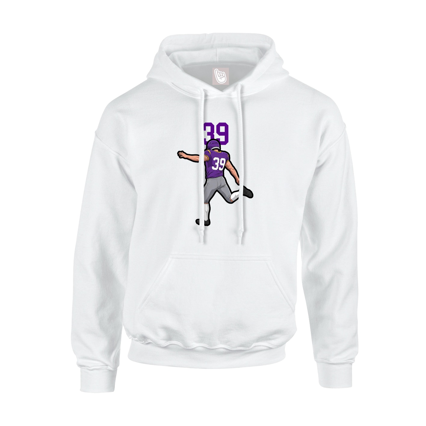 Youth Hoodie — Number Top in White