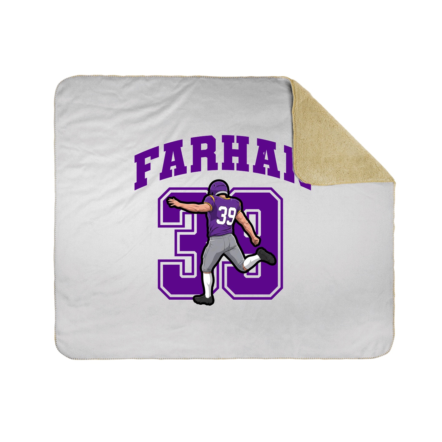 Throw Blanket — Number in White