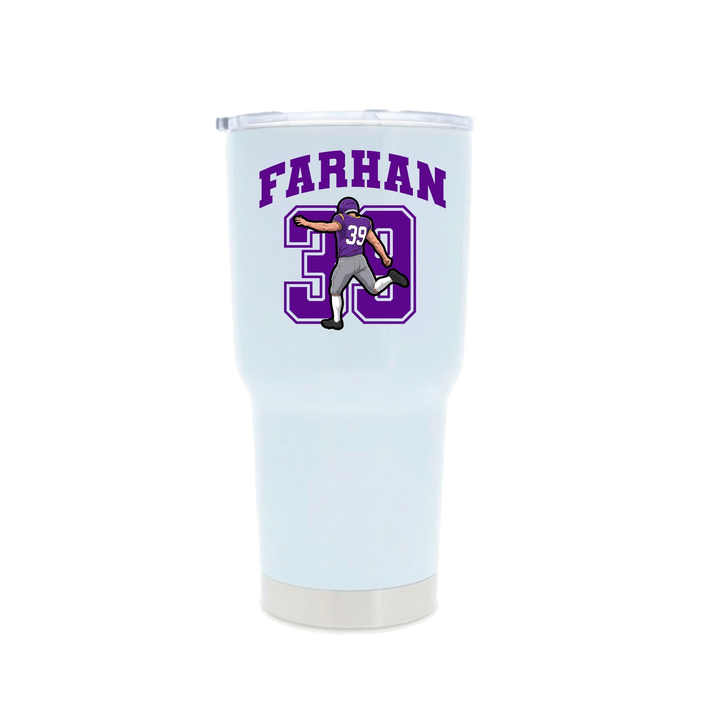 30oz Stainless Steel Tumbler — Number in White