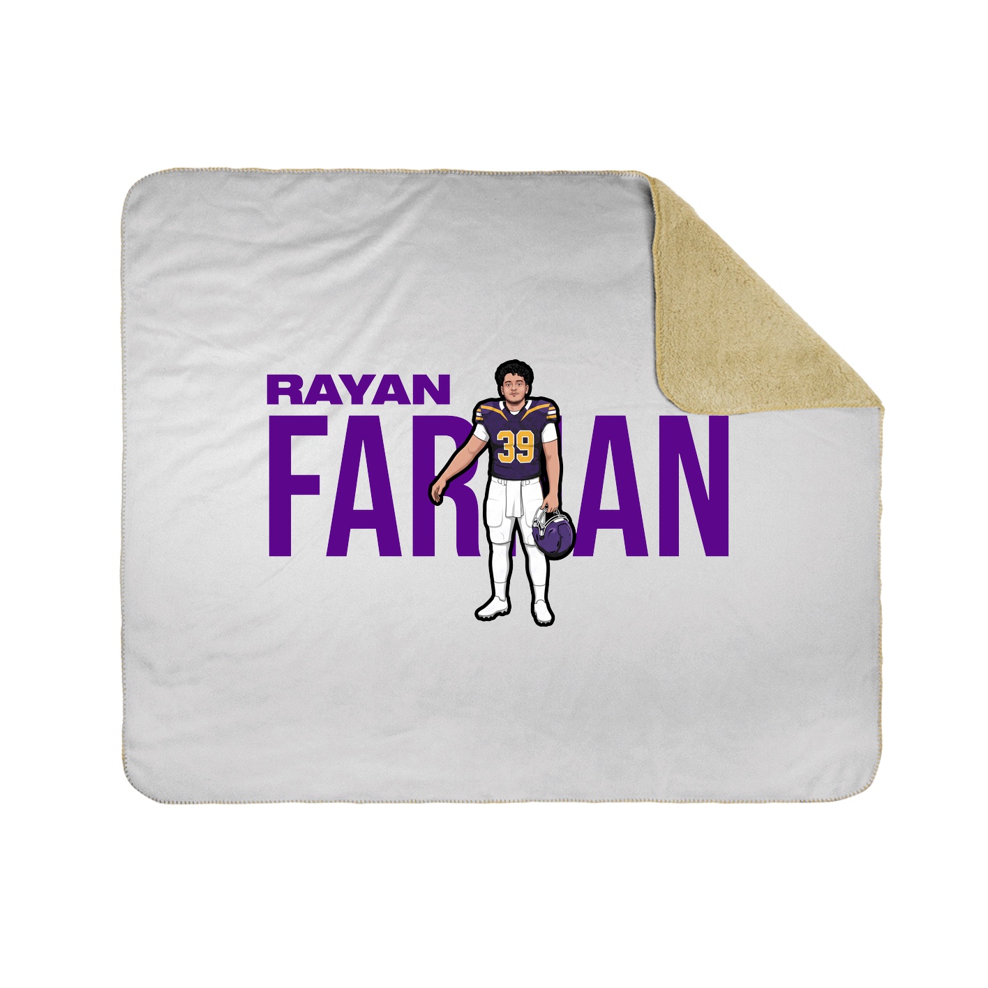 Throw Blanket — Player Name in White