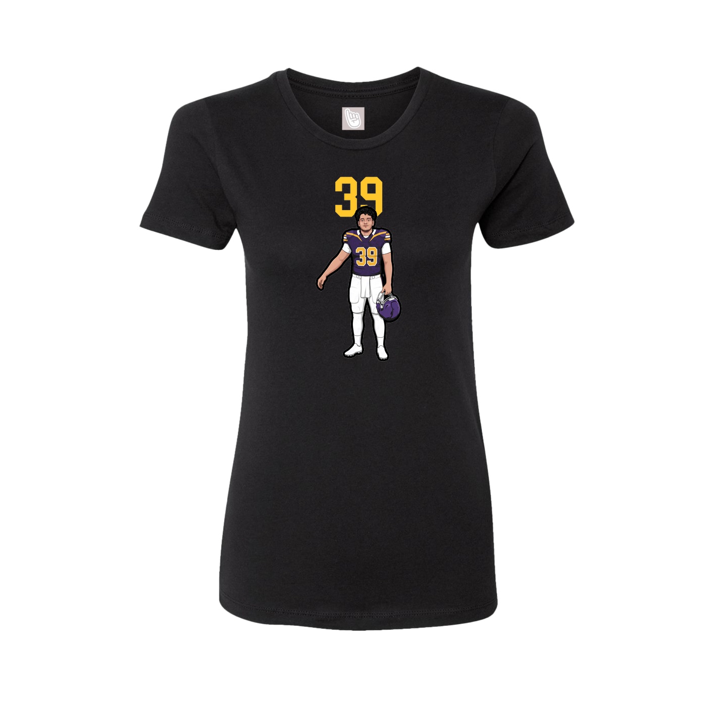 Fitted Women's Tee — Number Top in Black